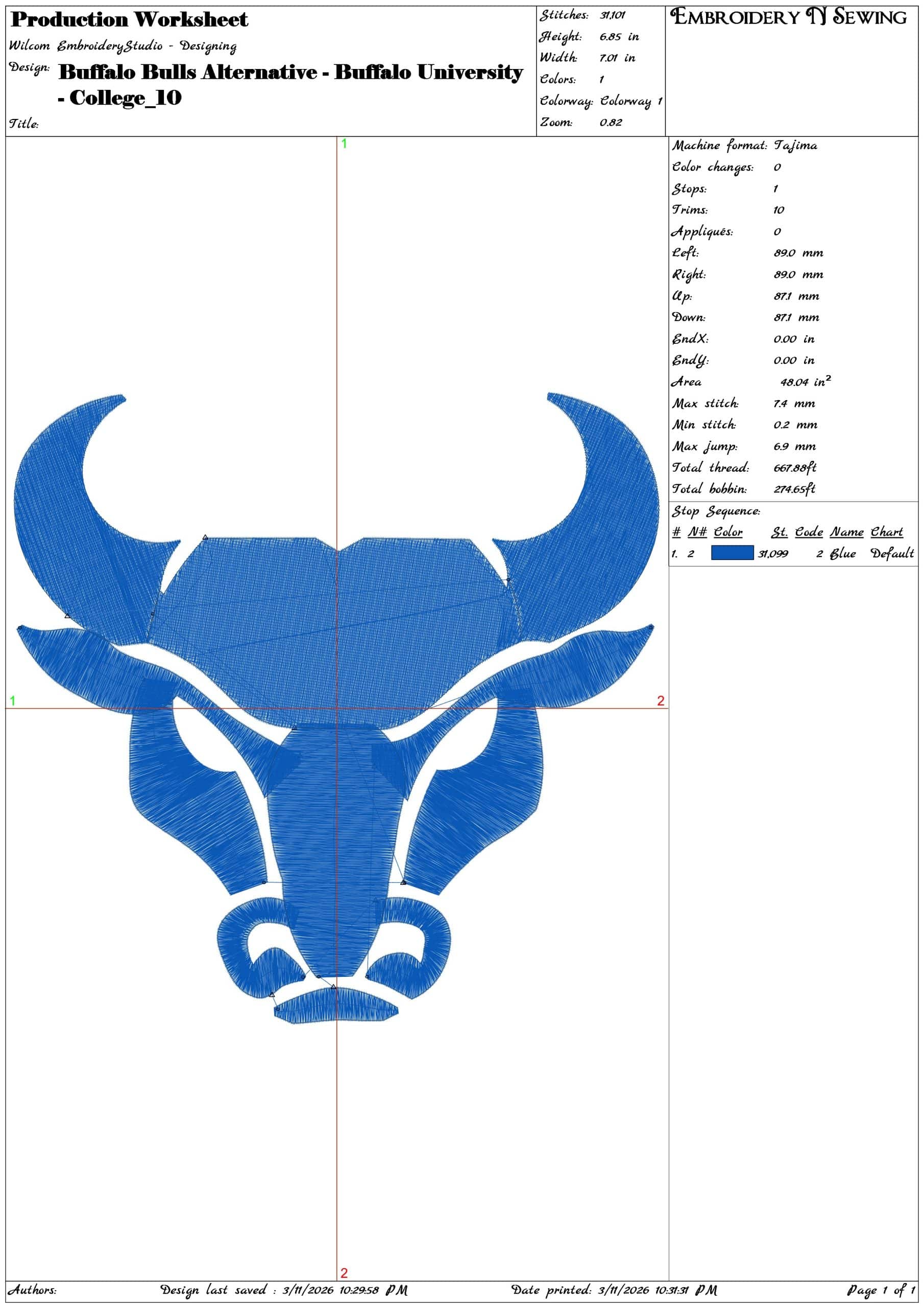 Buffalo Bulls Alternative Buffalo University    - Elegant embroidery design file-instant download — view 3