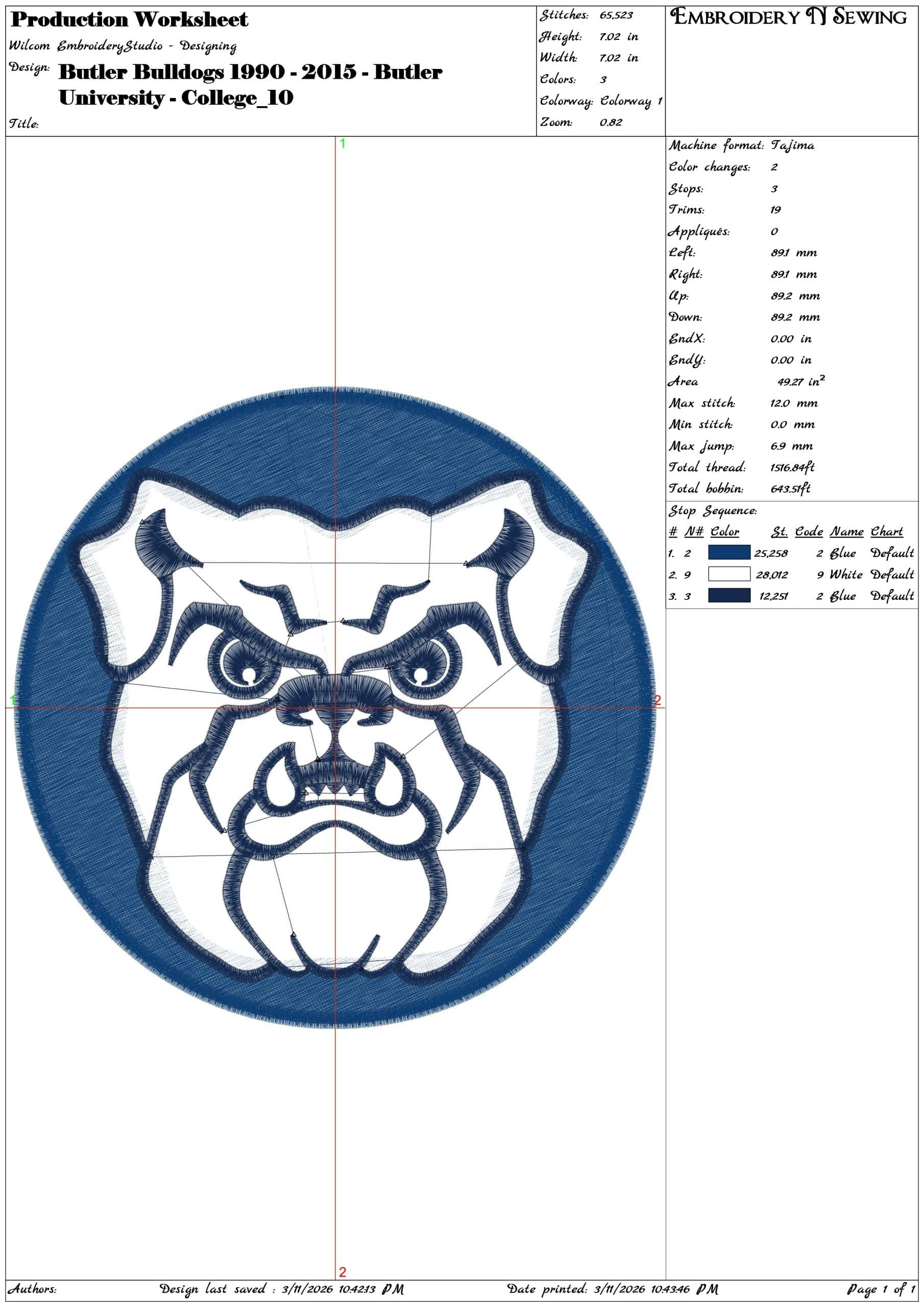 Butler Bulldogs 1990 2015 Butler University    - Elegant embroidery design file-instant download — view 3