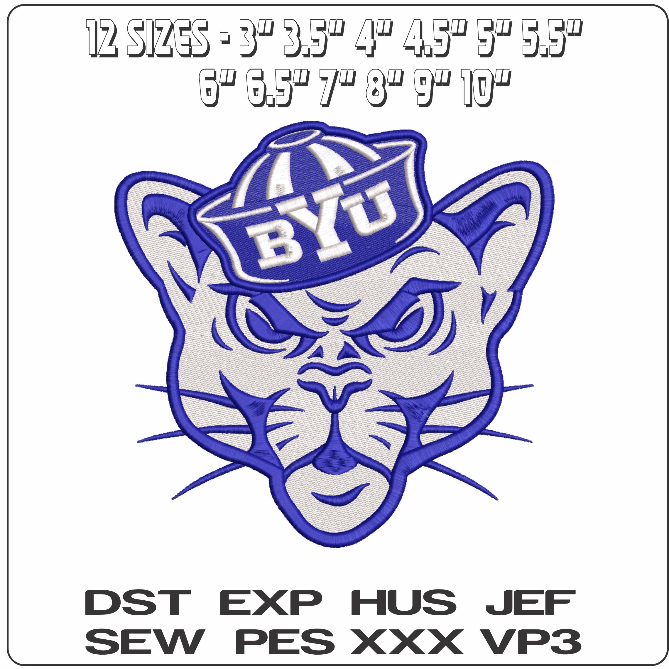 BYU Cougars Alternative Brigham Young University    - Elegant embroidery design file-instant download — view 2