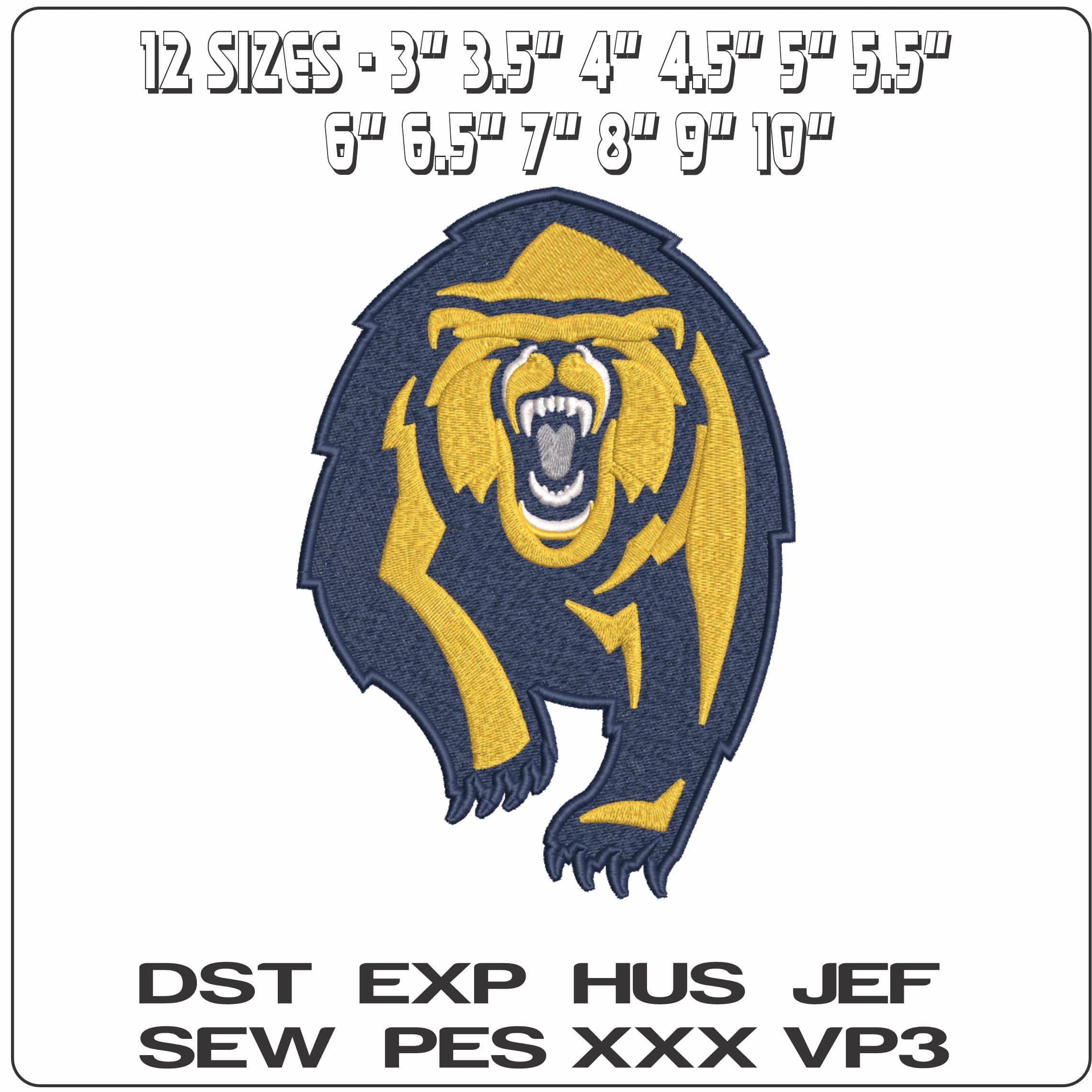 California Golden Bear University of California Berkeley    - Elegant embroidery design file-instant download — view 2