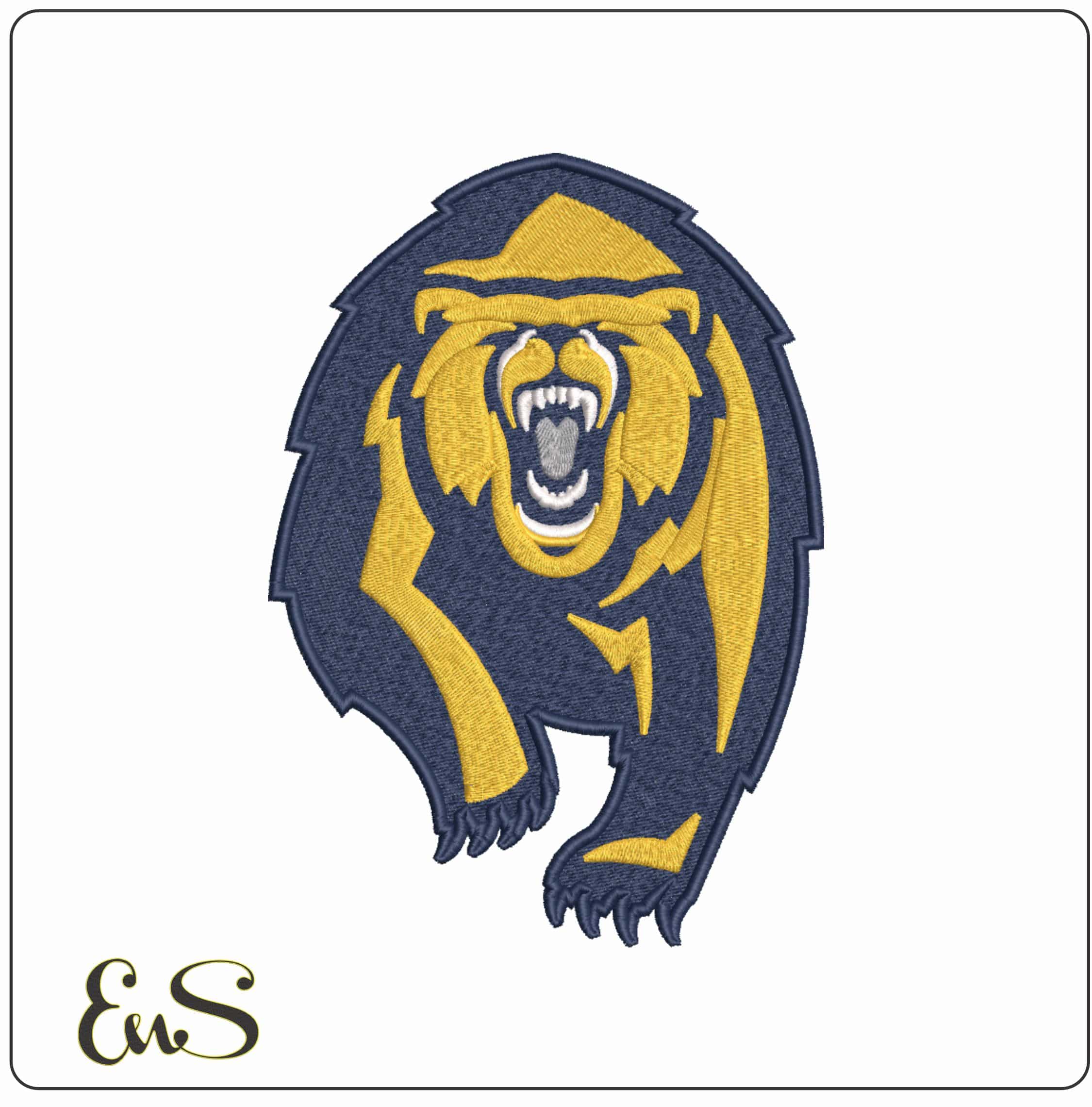 California Golden Bear University of California Berkeley    - Elegant embroidery design file-instant download