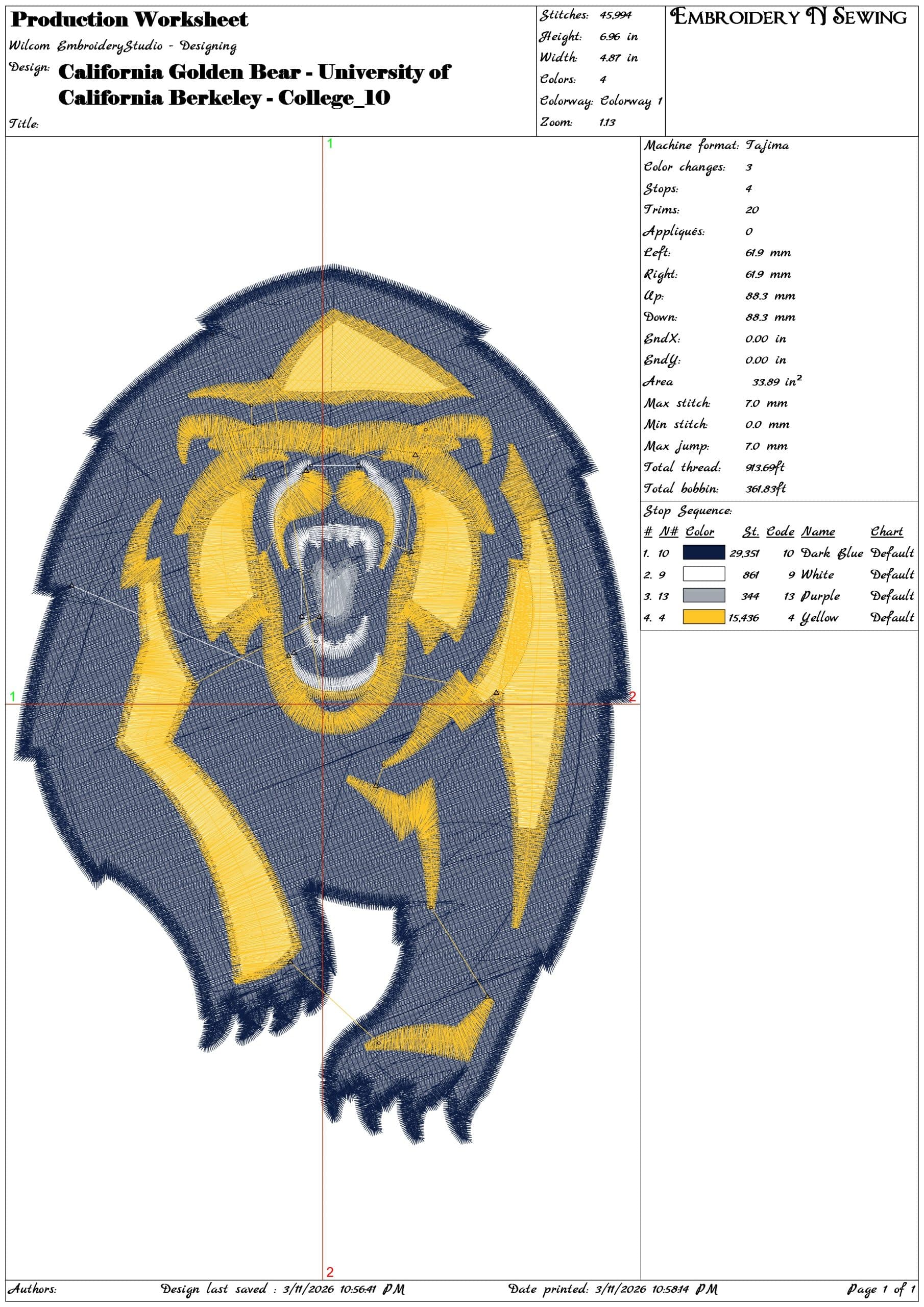 California Golden Bear University of California Berkeley    - Elegant embroidery design file-instant download — view 3