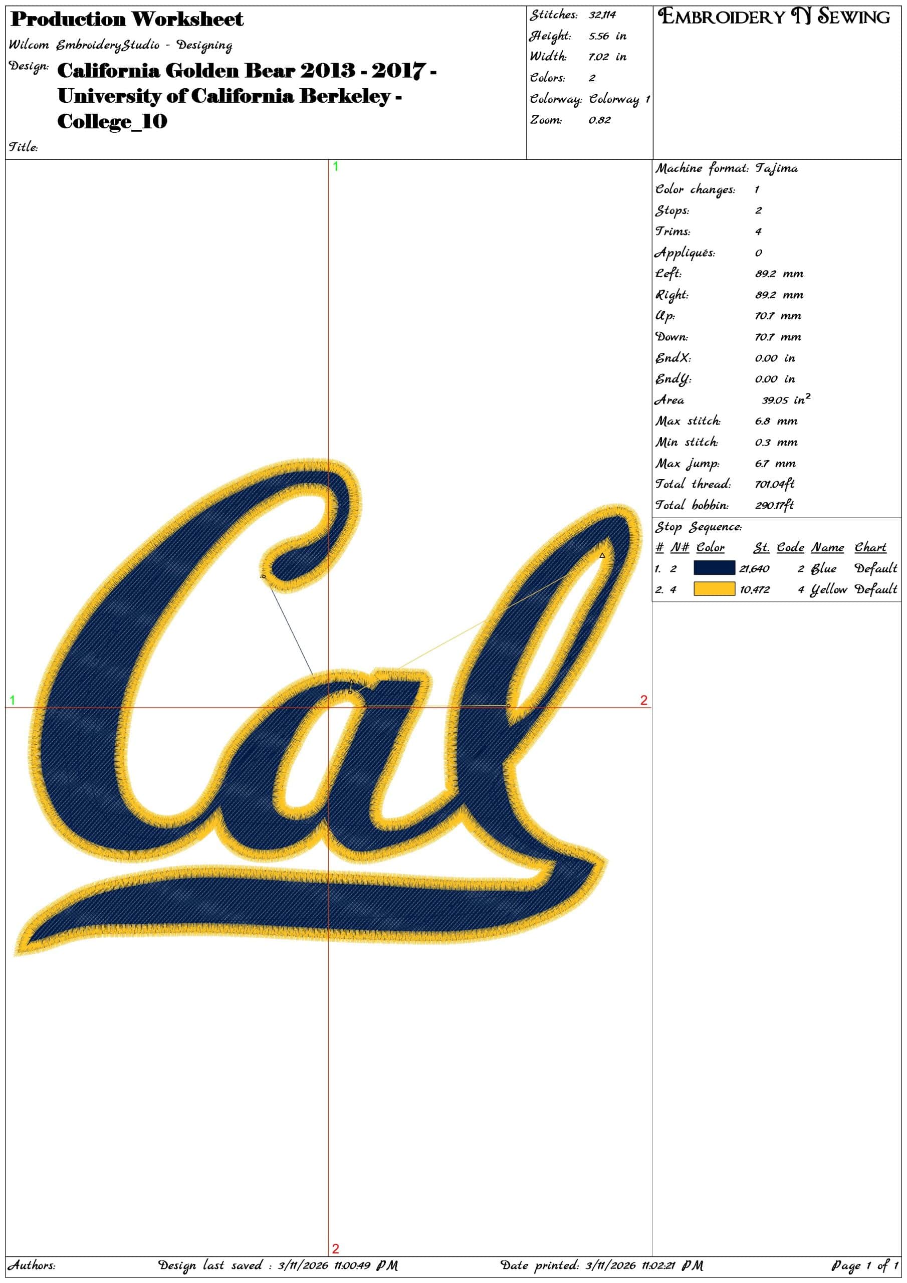 California Golden Bear 2013 2017 University of California Berkeley    - Elegant embroidery design file-instant download — view 3