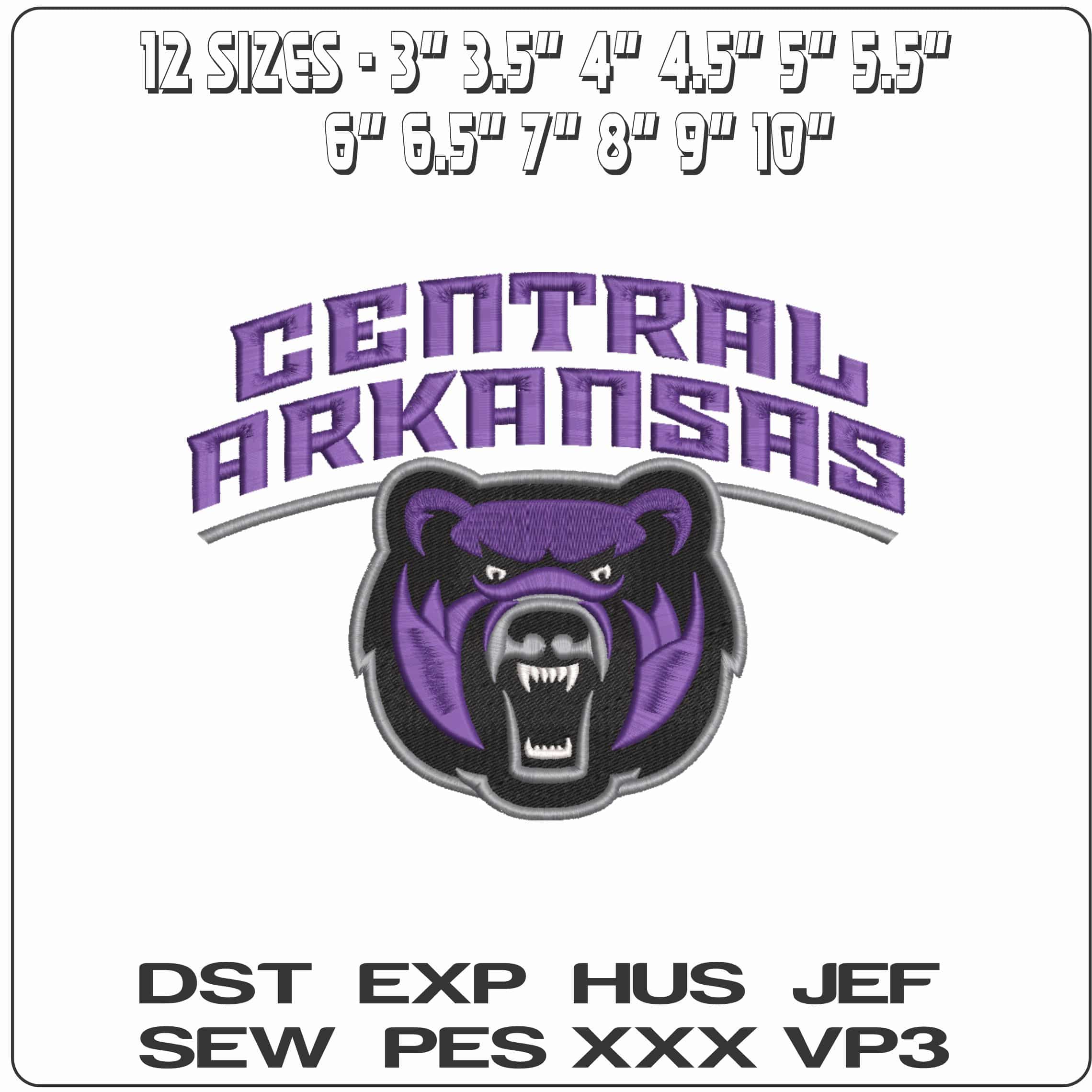 Central Arkansas Bears 2017 on University    - Elegant embroidery design file-instant download — view 2