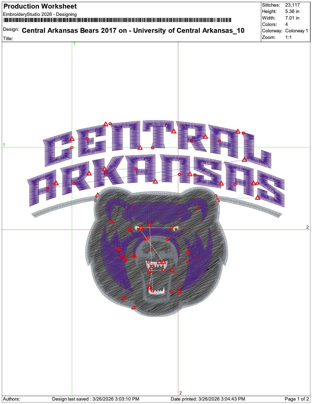 Central Arkansas Bears 2017 on University    - Elegant embroidery design file-instant download — view 3