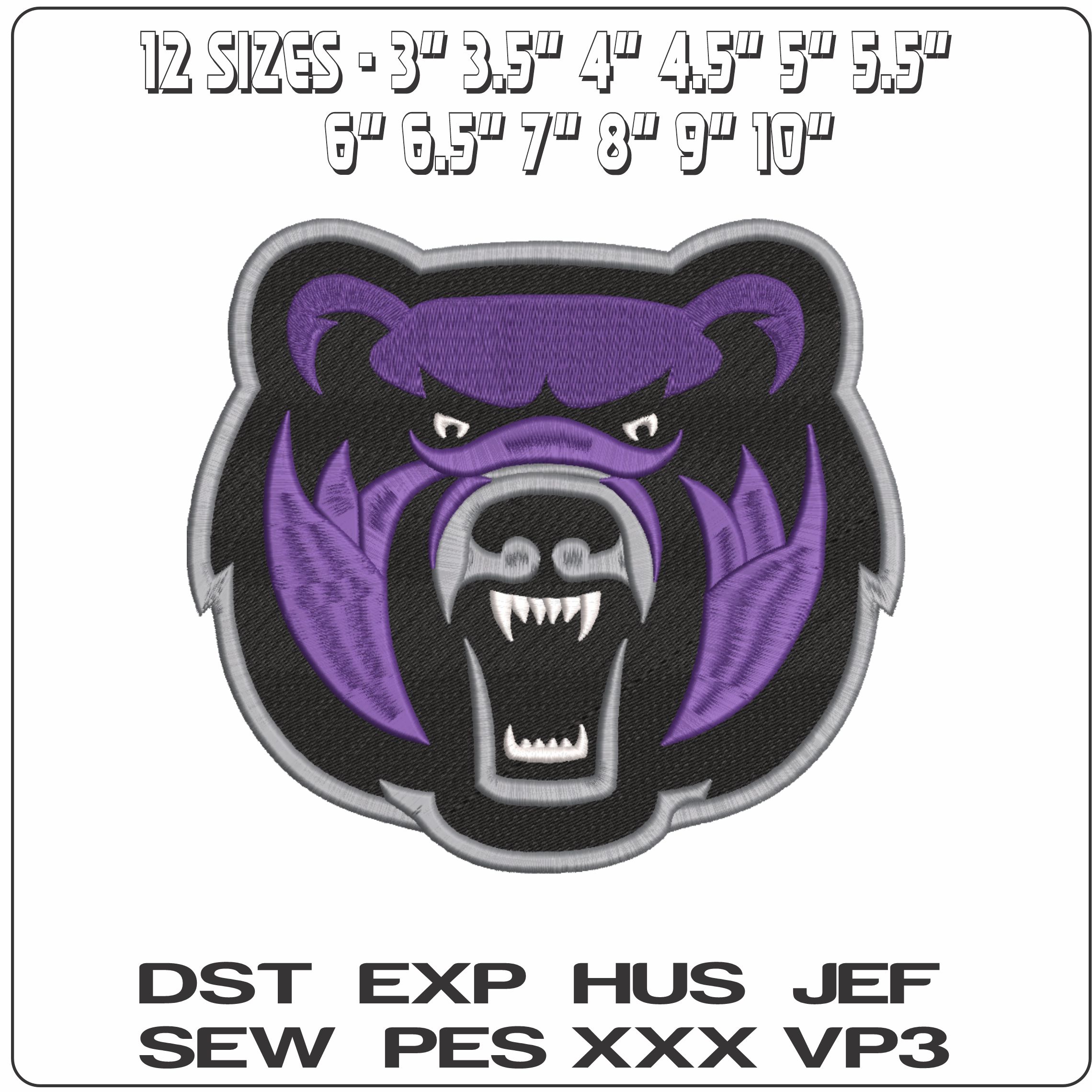 Central Arkansas Bears Head Alternative University    - Elegant embroidery design file-instant download — view 2