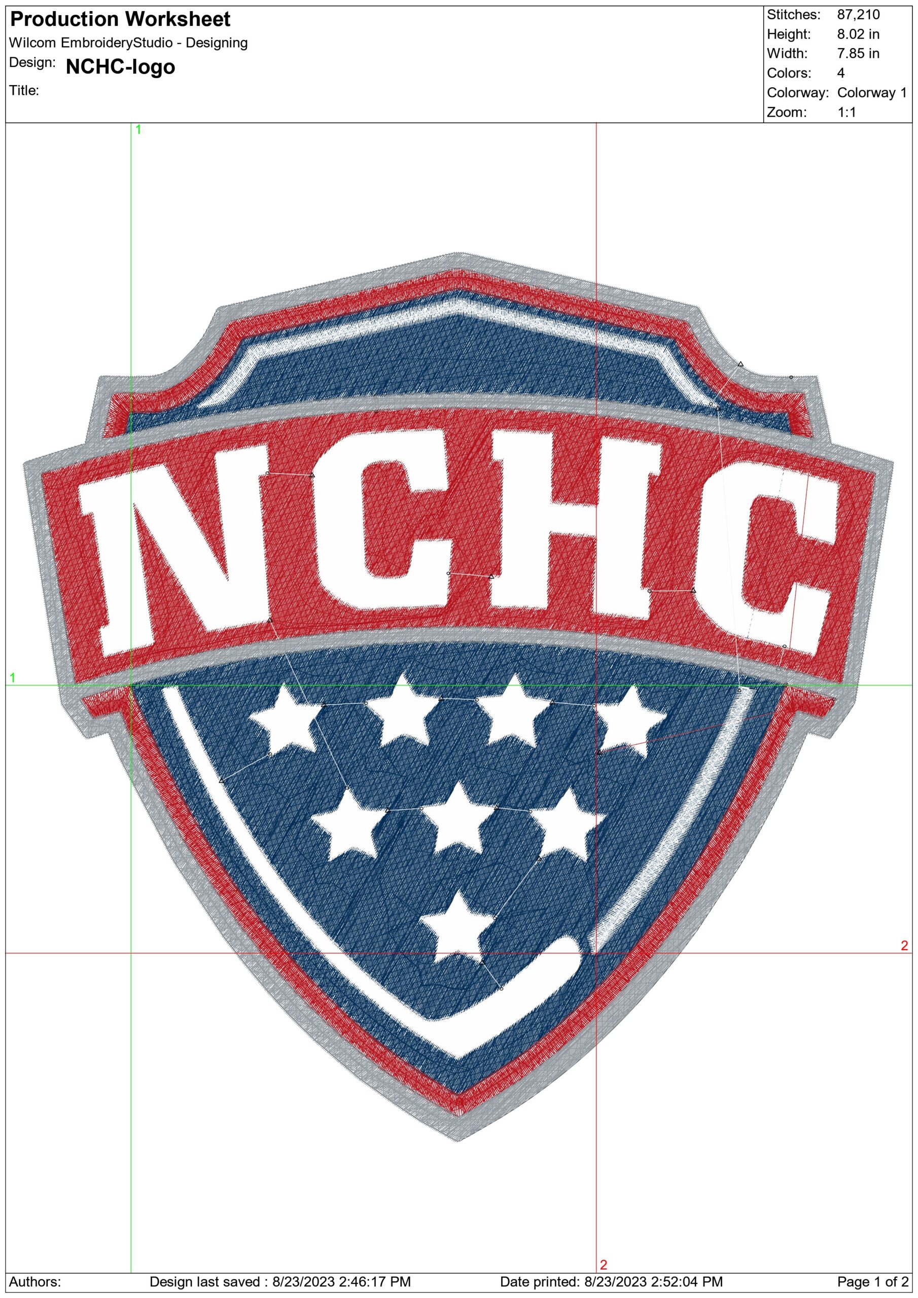 National Collegiate Hockey Conference embroidery design - NCAA Hockey League embroidery machine pattern embroidery file - instant download — view 2