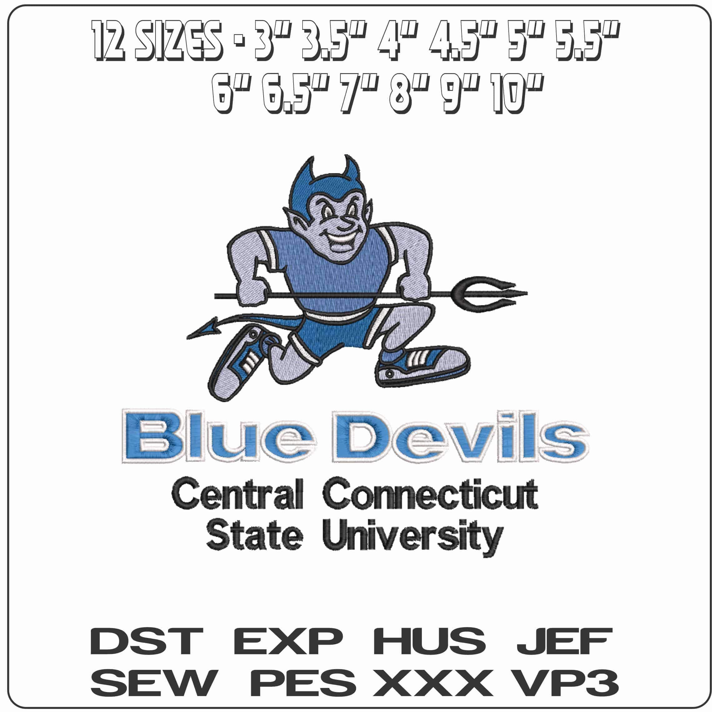 Central Connecticut Blue Devils 2011 State University    - Elegant embroidery design file-instant download — view 2