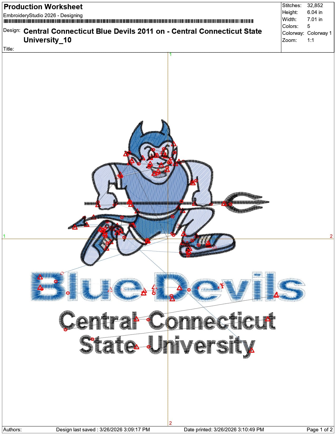 Central Connecticut Blue Devils 2011 State University    - Elegant embroidery design file-instant download — view 3
