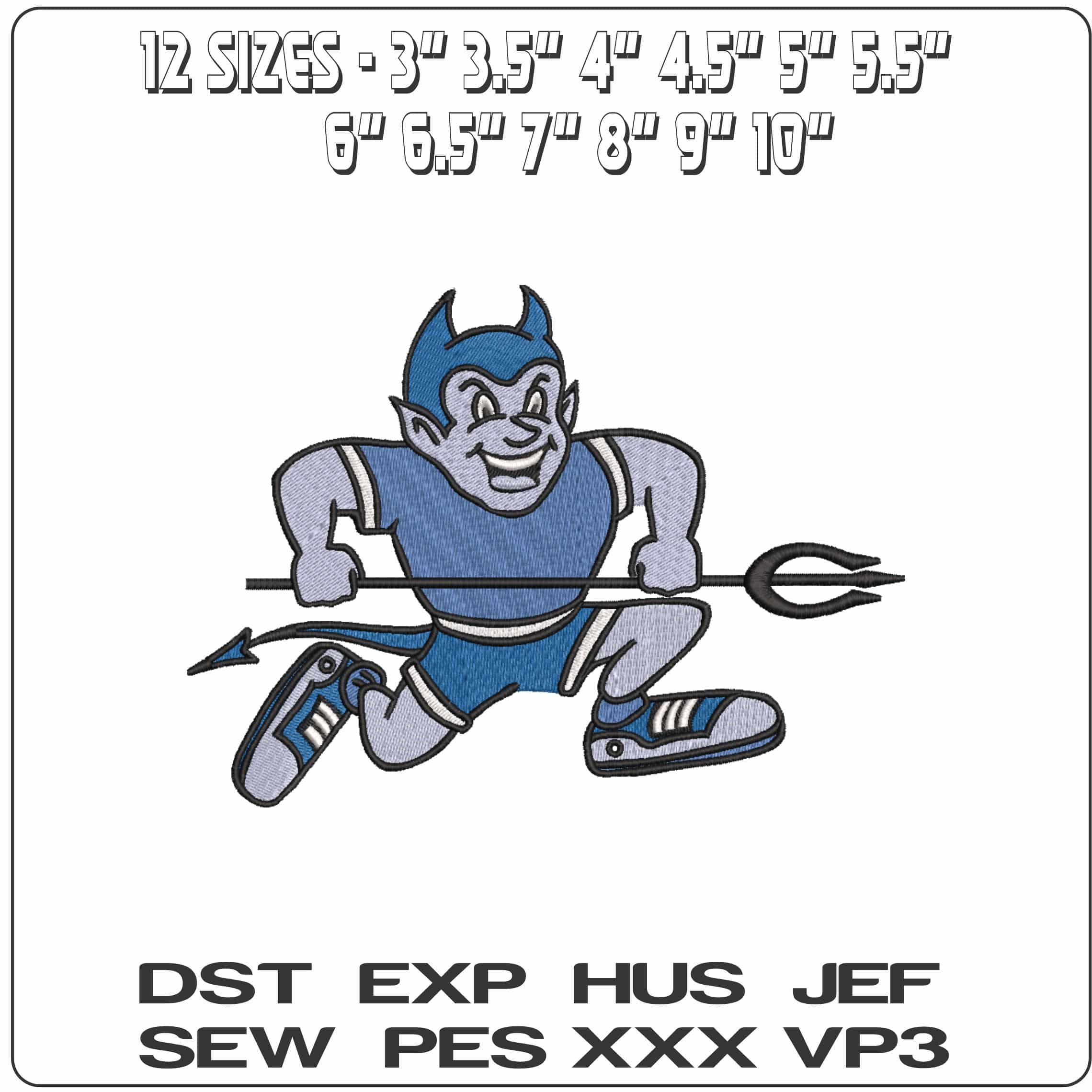 Central Connecticut Blue Devils Mascot 1994 to 2010   University    - Elegant embroidery design file-instant download — view 2