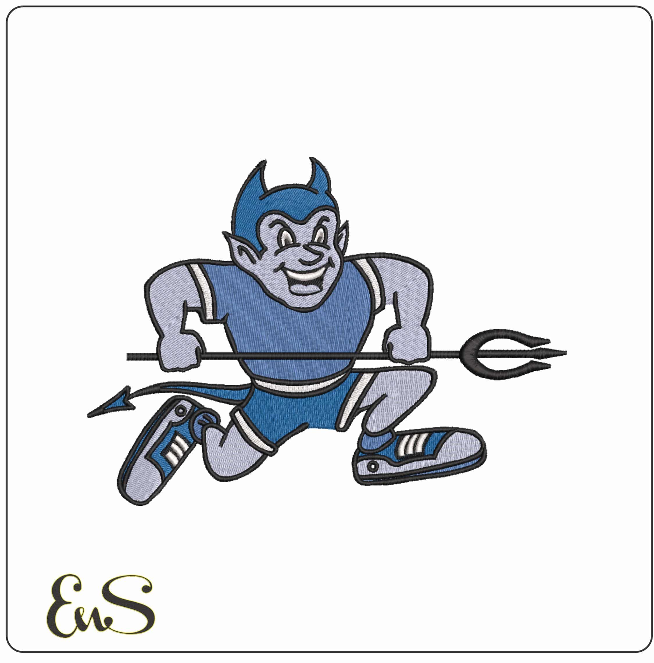Central Connecticut Blue Devils Mascot 1994 to 2010   University    - Elegant embroidery design file-instant download