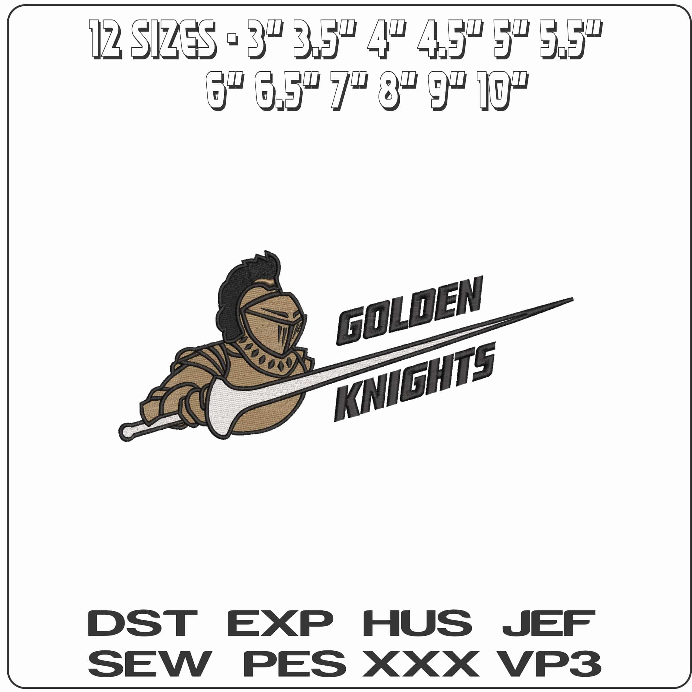 Central Florida Golden Knights 1993 to 2007 University    - Elegant embroidery design file-instant download — view 2