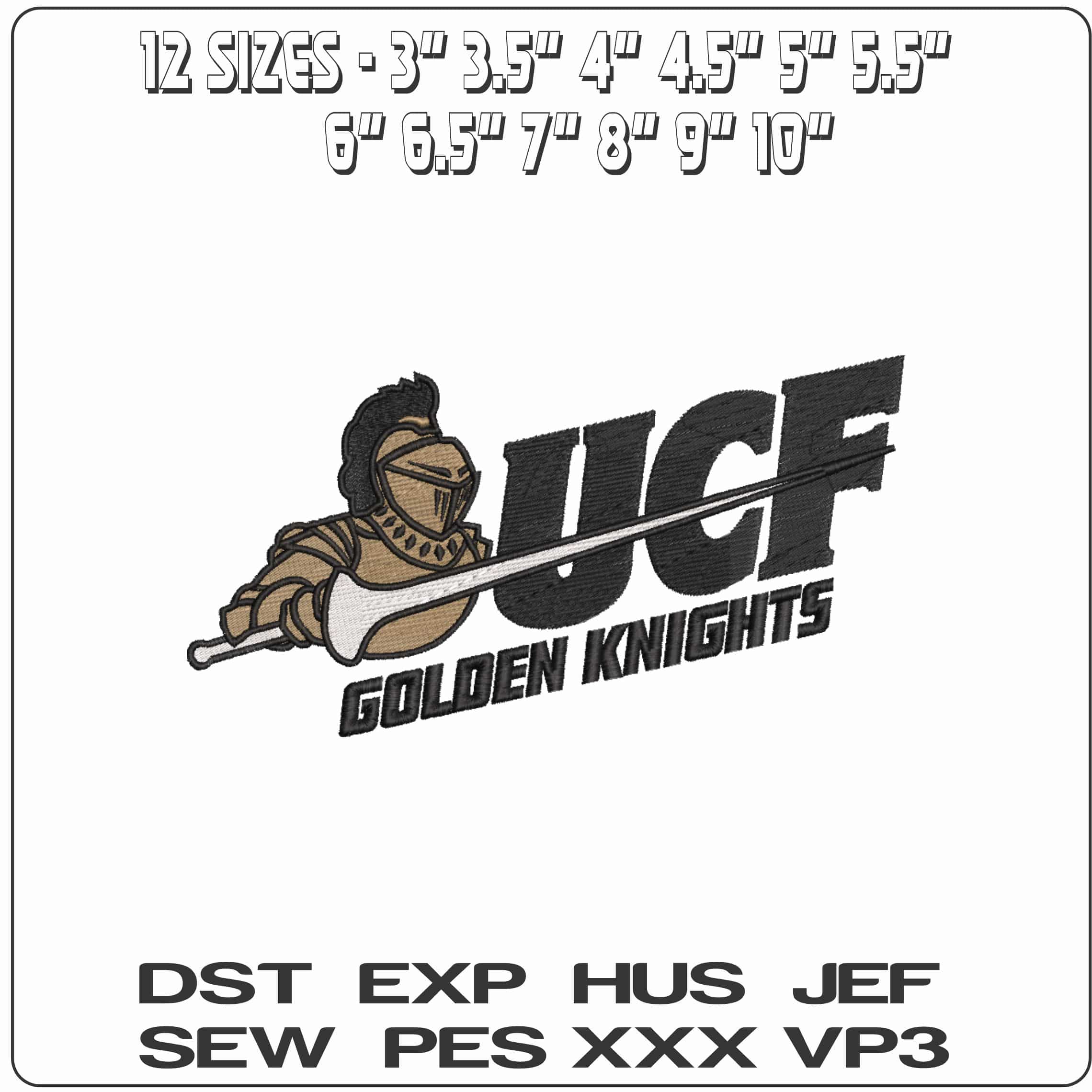 Central Florida Knights 1993 to 2007 University    - Elegant embroidery design file-instant download — view 2