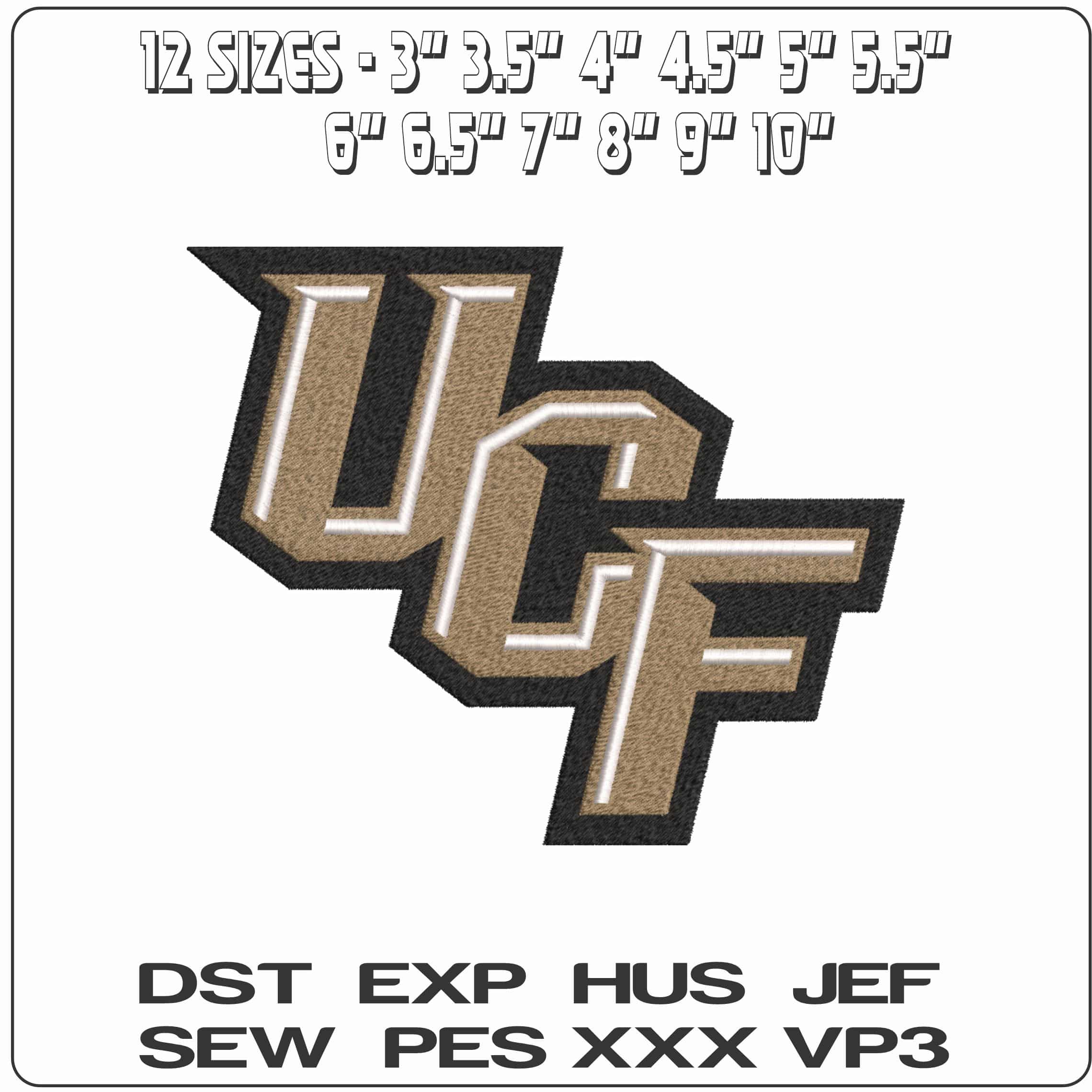 Central Florida Knights 2012 on University    - Elegant embroidery design file-instant download — view 2