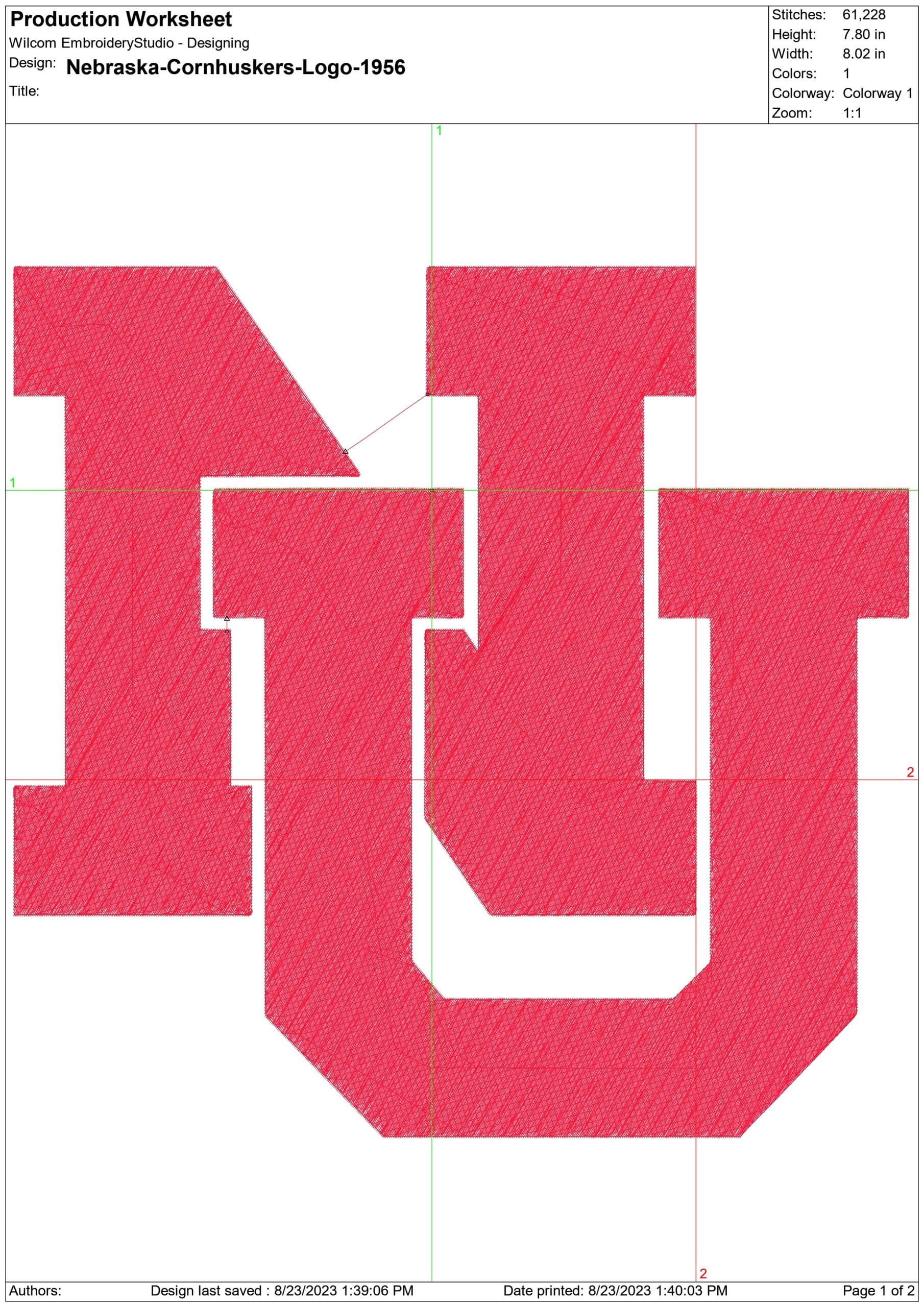 Nebraska Cornhuskers Football embroidery design - Nebraska Cornhuskers Football League embroidery machine pattern embroidery file - instant download — view 2