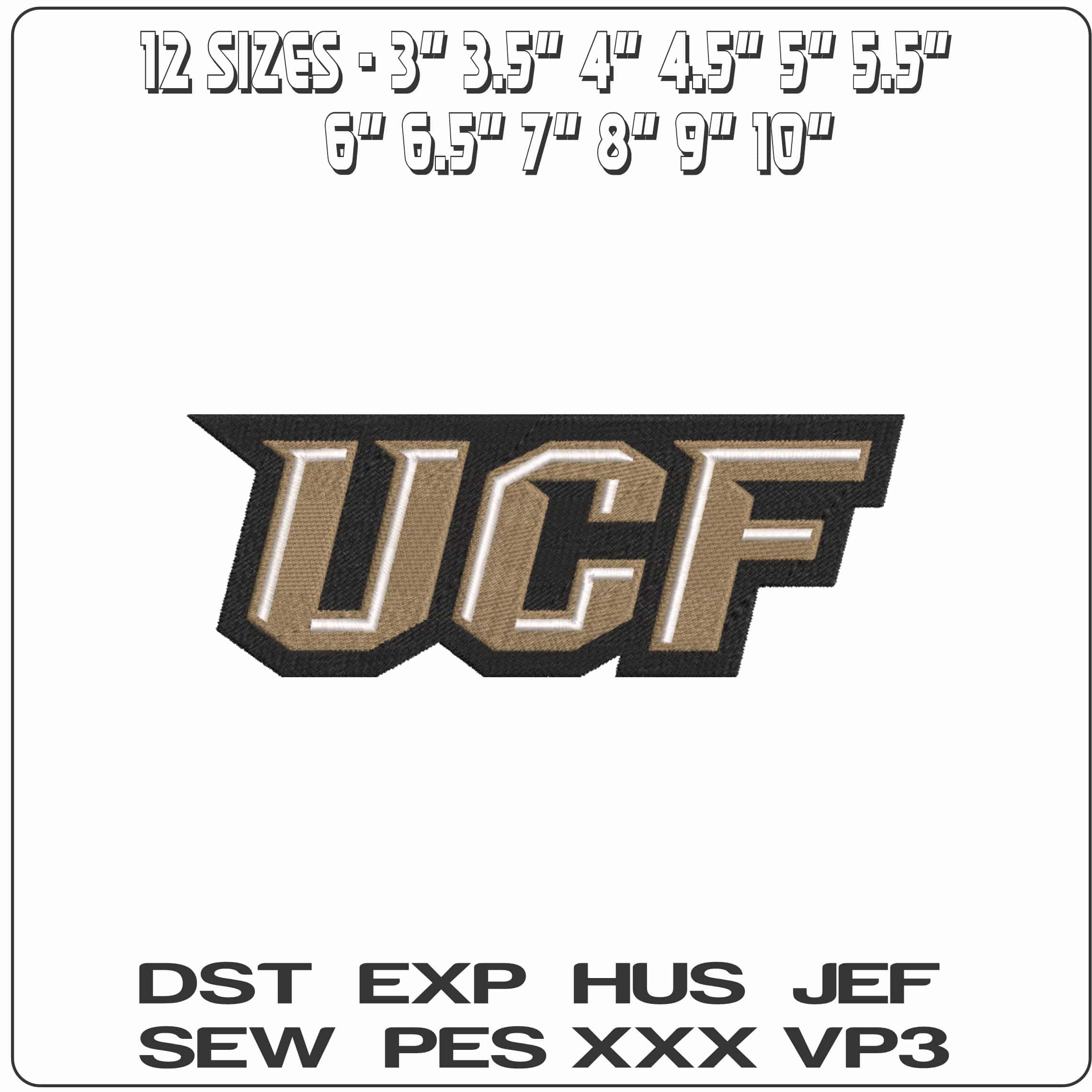 Central Florida Knights Alternative University    - Elegant embroidery design file-instant download — view 2