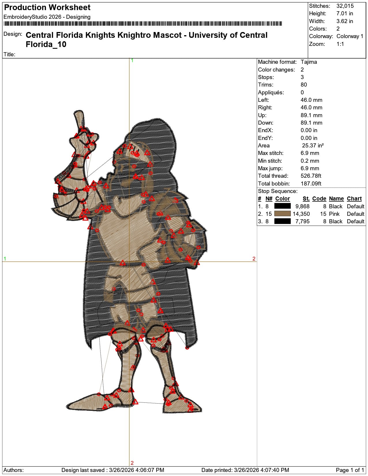 Central Florida Knights Knightro Mascot University    - Elegant embroidery design file-instant download — view 3