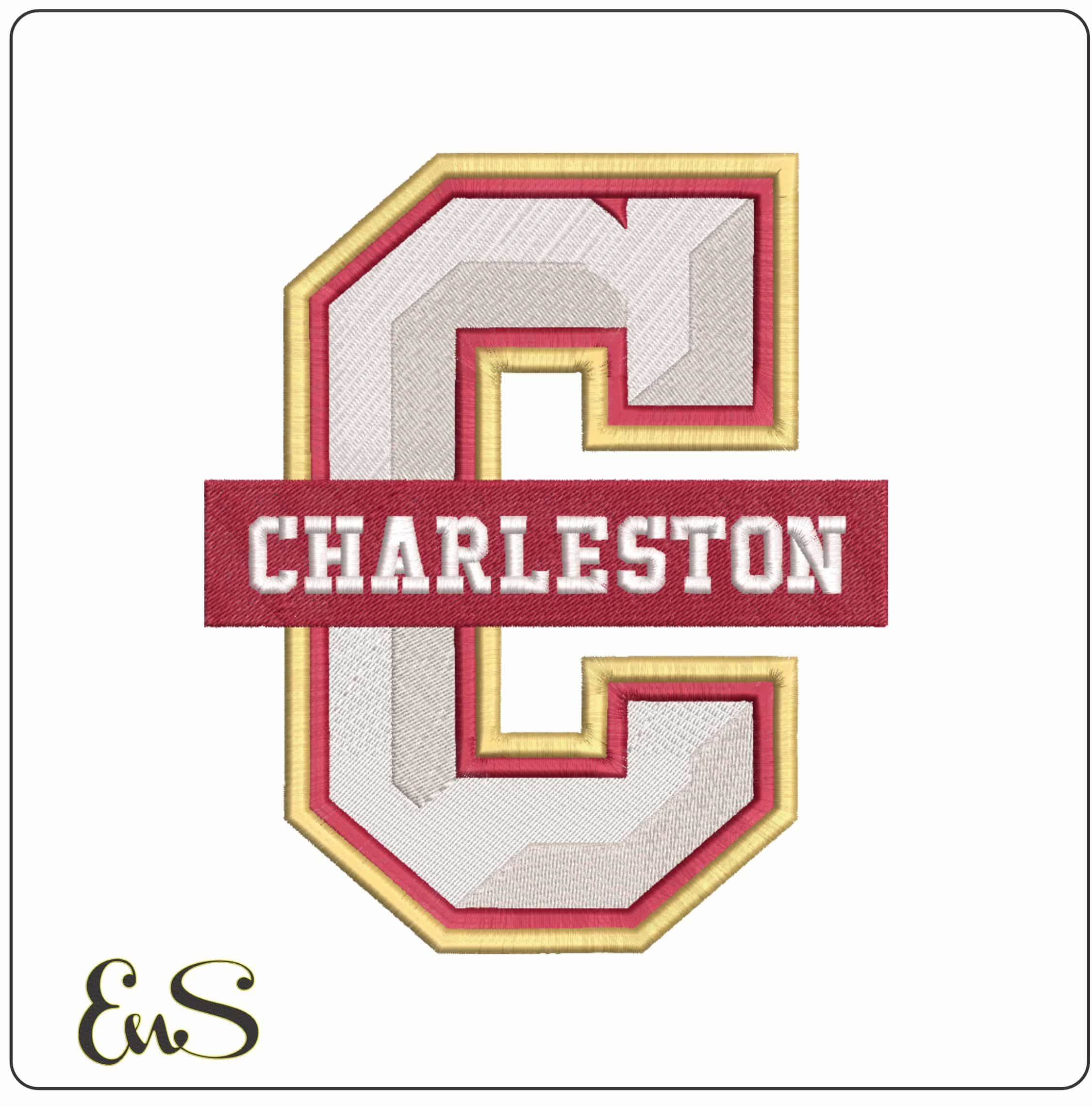 Charleston Cougars 2013 on College of Charleston    - Elegant embroidery design file-instant download