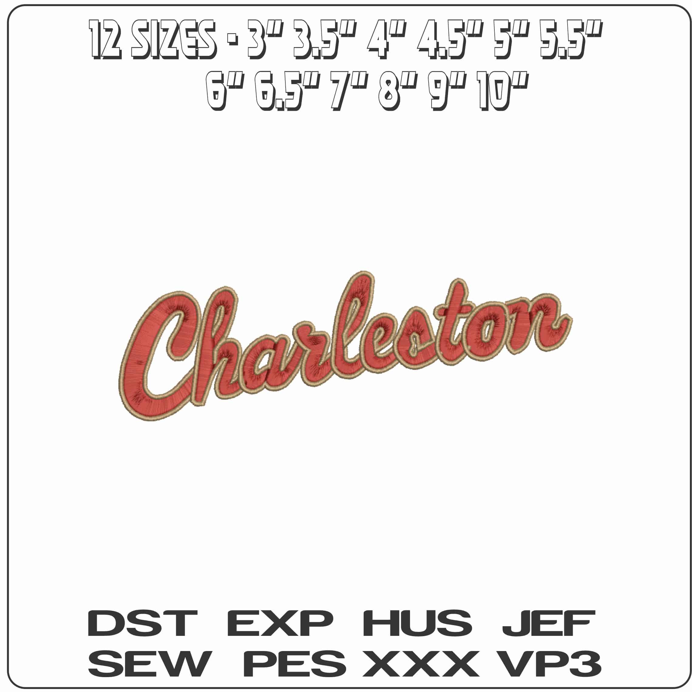 Charleston Cougars Alternative College of Charleston    - Elegant embroidery design file-instant download — view 2