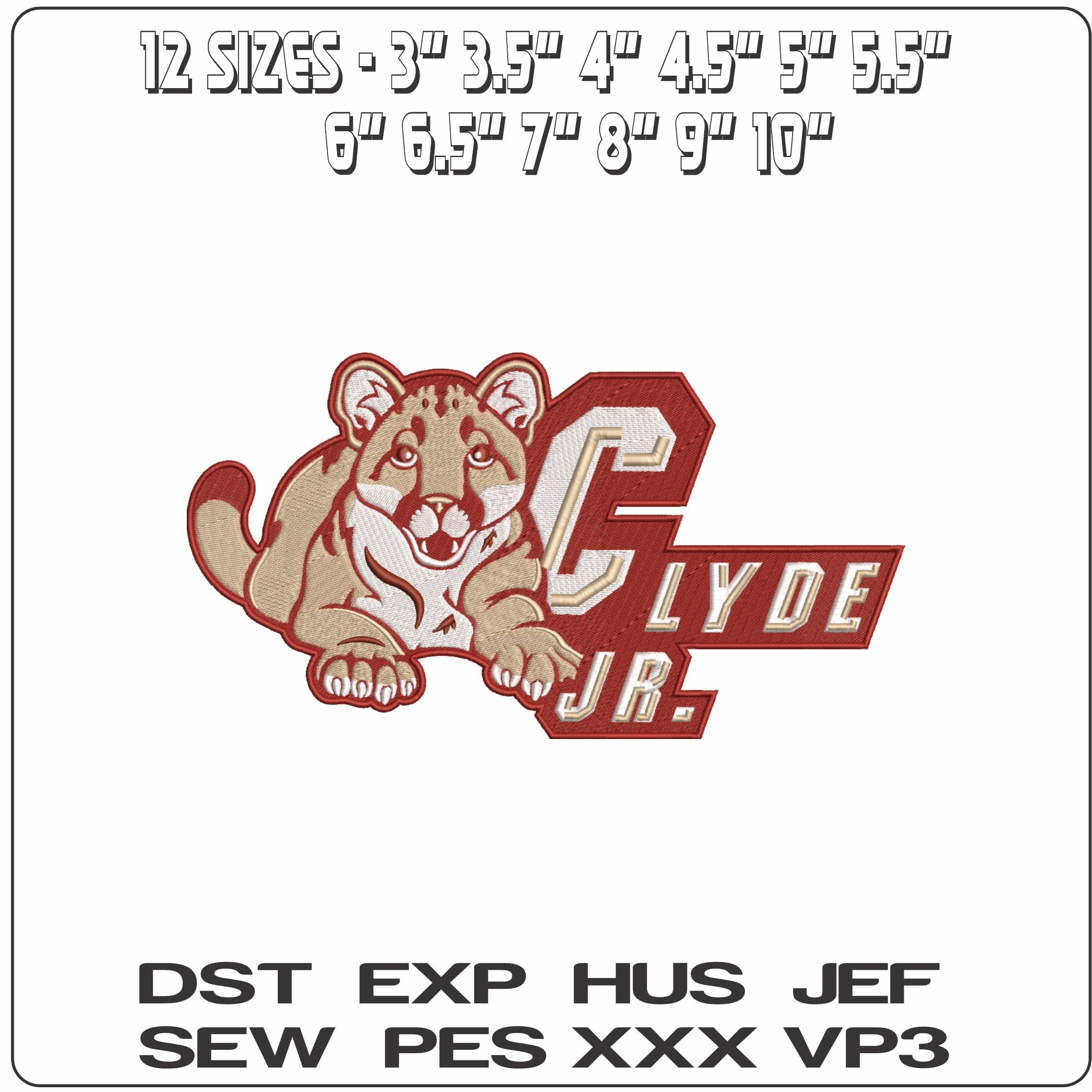 Charleston Cougars Mascot College of Charleston    - Elegant embroidery design file-instant download — view 2