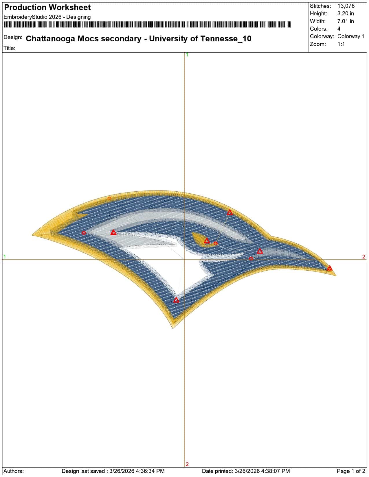 Chattanooga Mocs secondary University of Tennesse    - Elegant embroidery design file-instant download — view 3