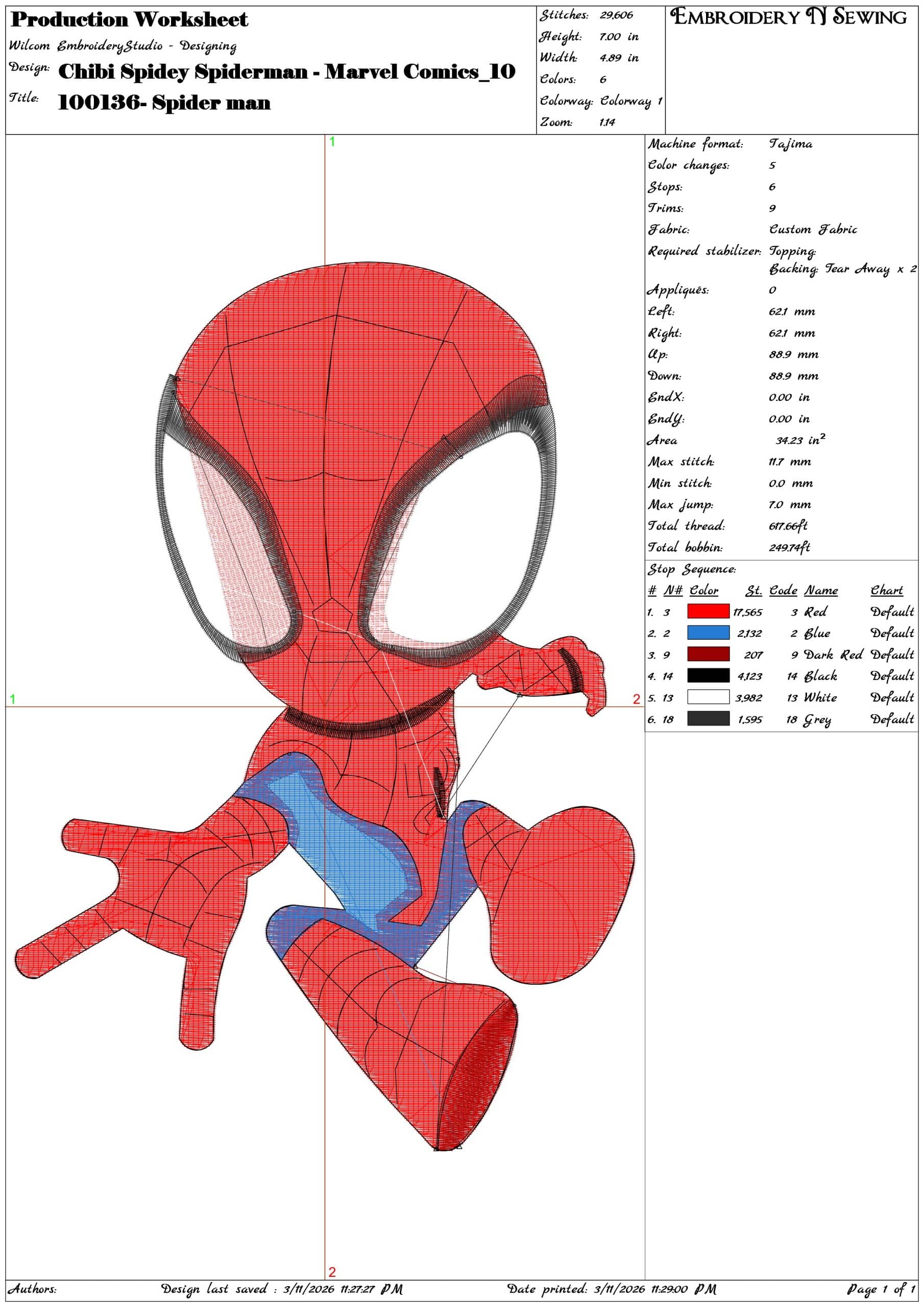 Chibi Spidey Spiderman Marvel Comics    - Elegant embroidery design file-instant download — view 3