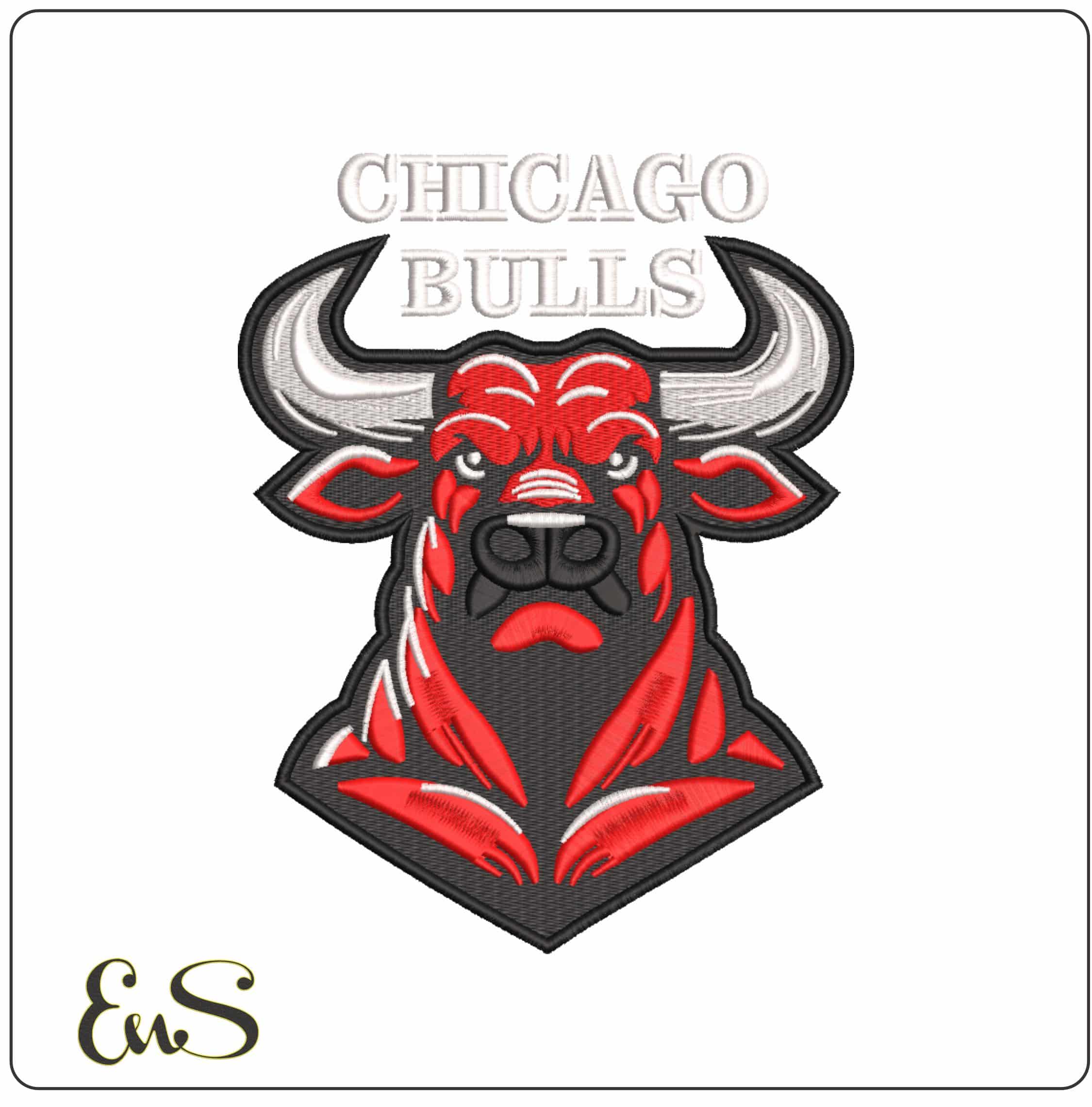 Chicago Bulls Face    - Elegant embroidery design file-instant download