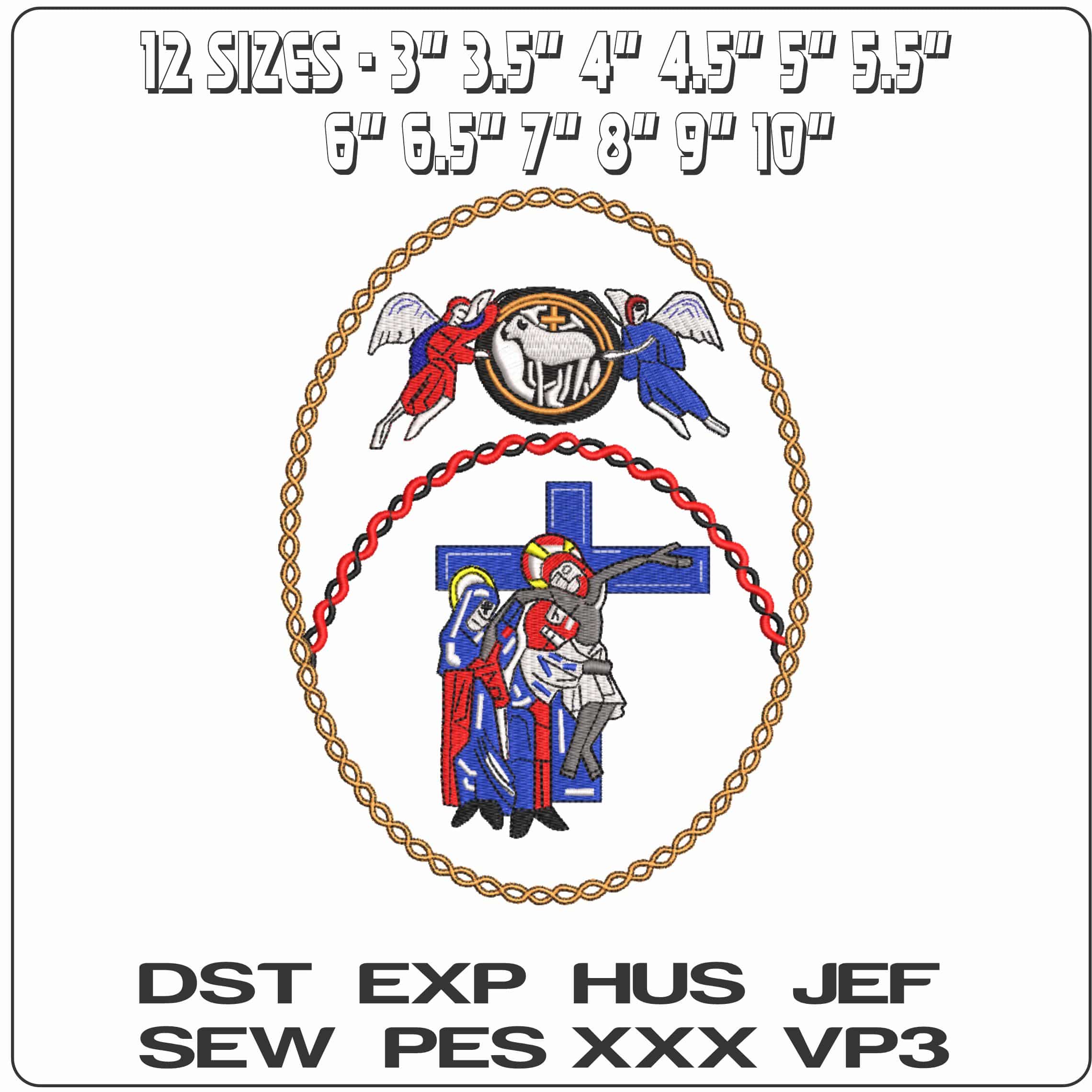 Christ on Cross with Angels    - Elegant embroidery design file-instant download — view 2