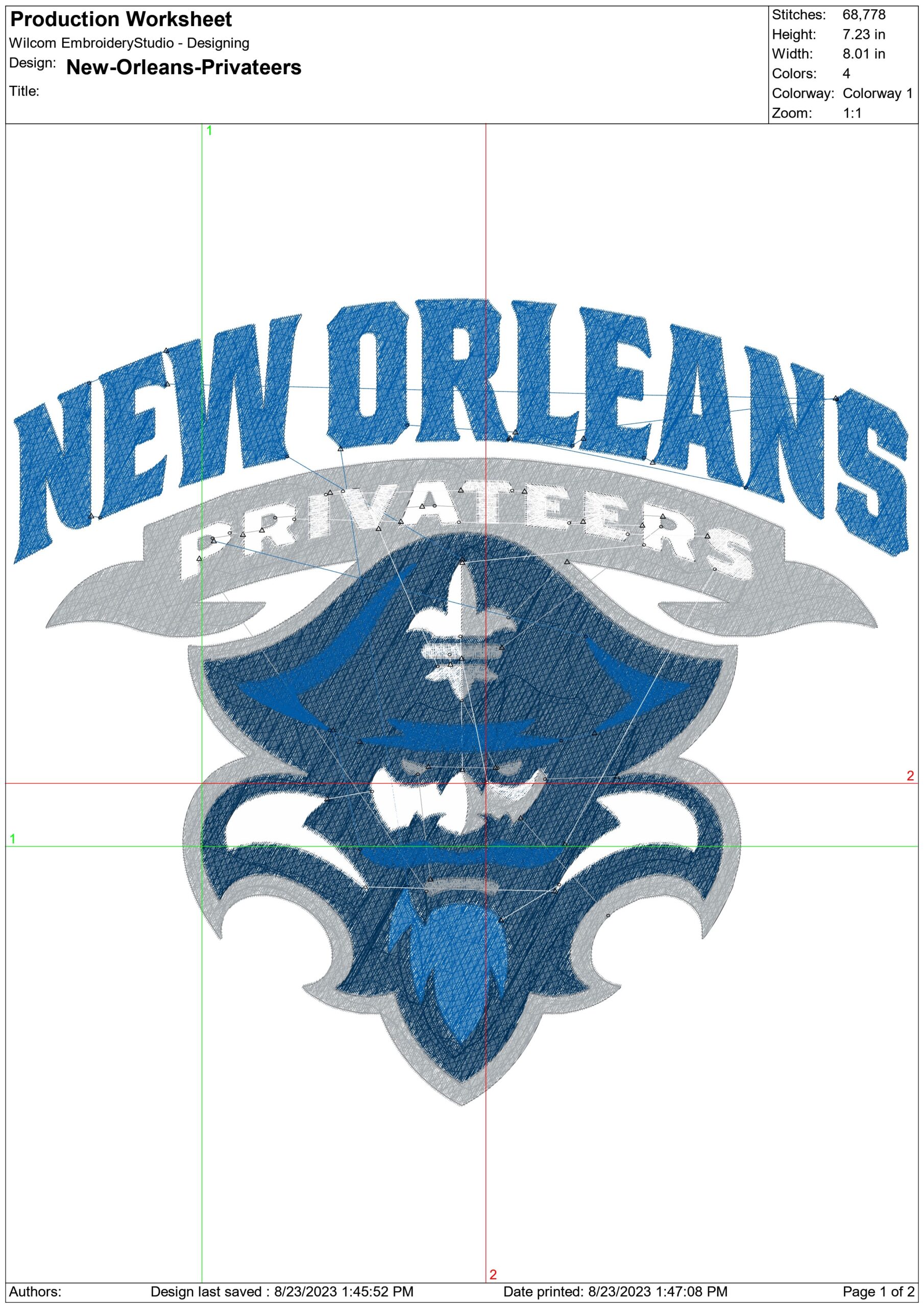 New Orleans Privateers men's basketball embroidery design - New Orleans Privateers State University embroidery machine pattern embroidery file - instant download — view 2