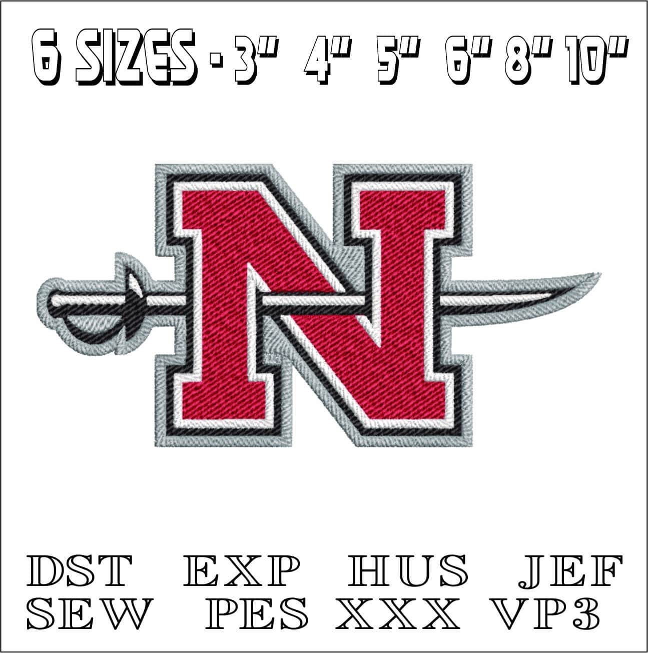 Nicholls State University embroidery design - Nicholls  State University embroidery machine pattern embroidery file - instant download — view 2