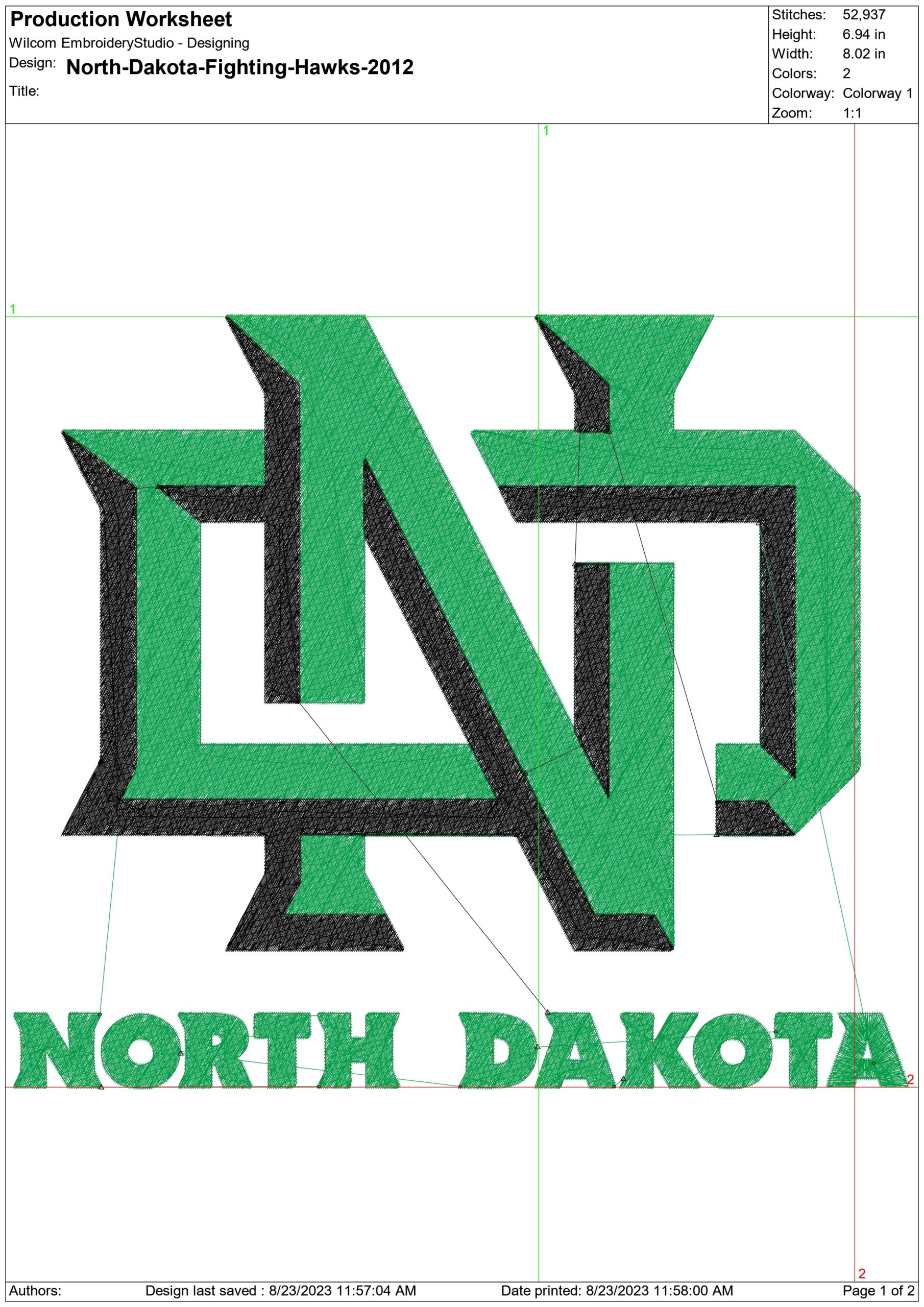 North Dakota Hawks State University embroidery design -North Dakota Hawks State University men's Football NCAA  embroidery machine pattern embroidery file - instant download — view 2