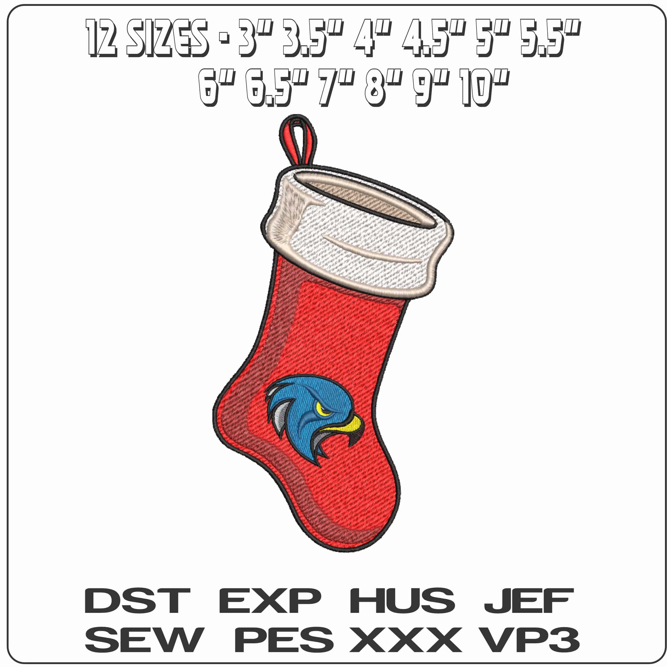 Christmas Stocking Bentley Falcons Head Alternate University   - Elegant embroidery design file-instant download — view 2
