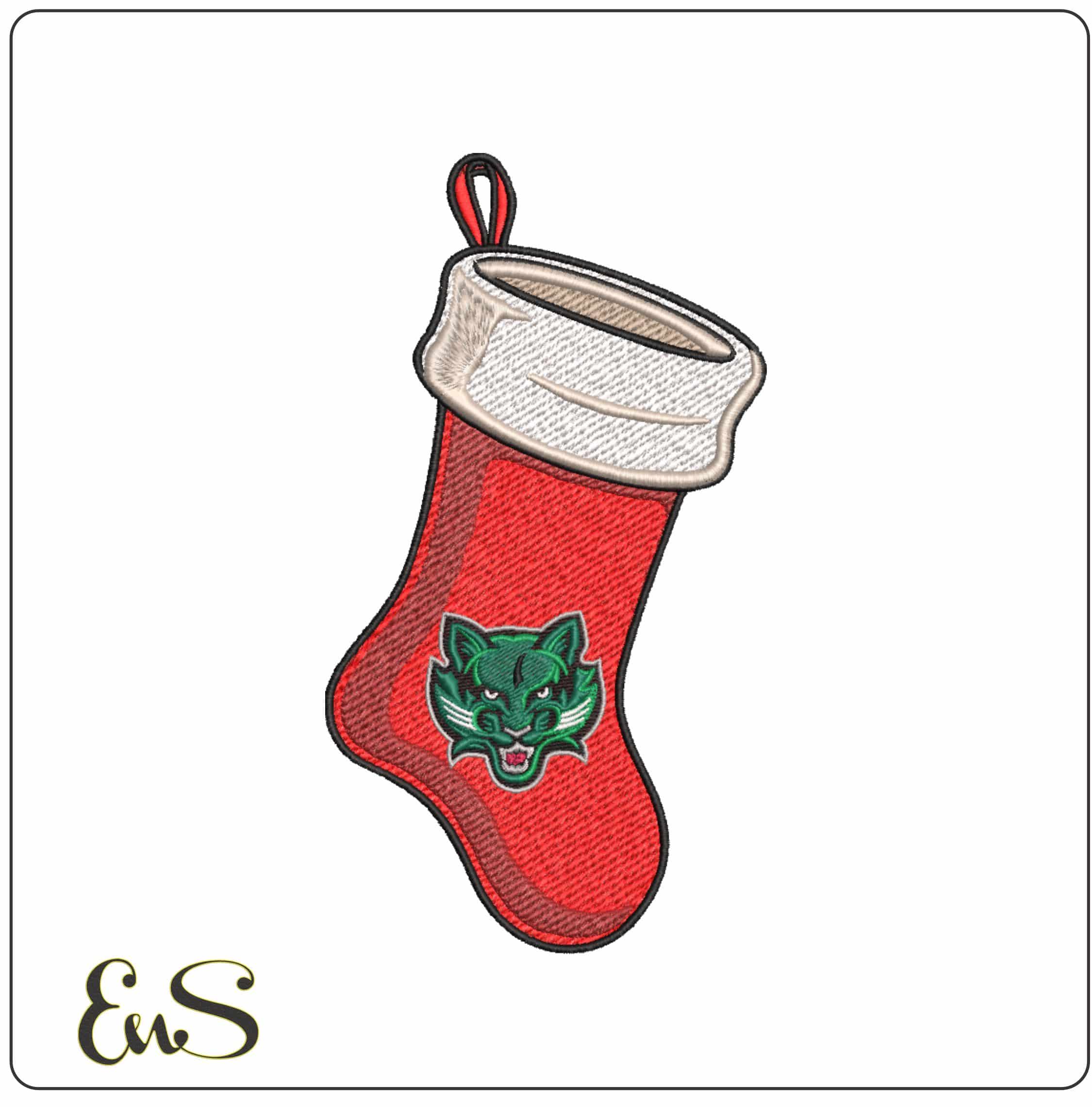 Christmas Stocking Binghamton Bearcats Alternative University   - Elegant embroidery design file-instant download