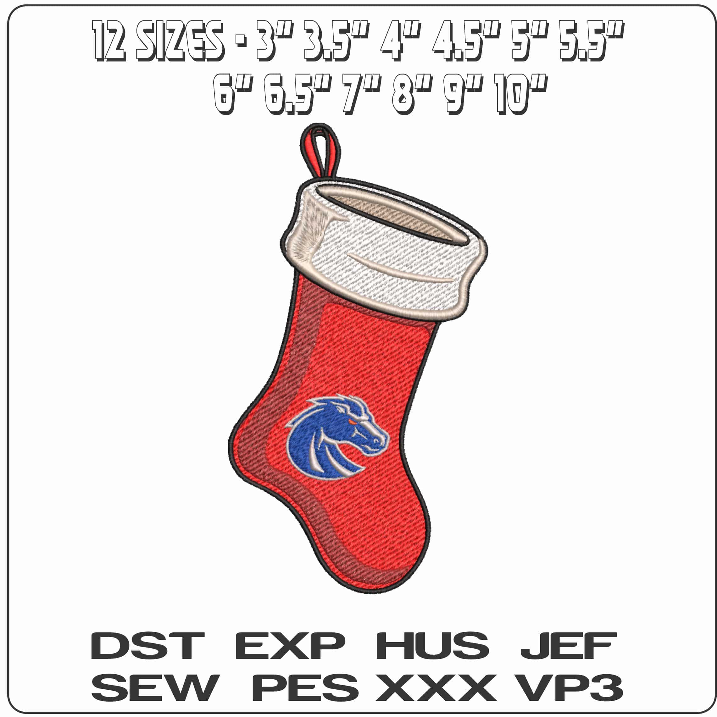 Christmas Stocking Boise State Broncos Alternative University   - Elegant embroidery design file-instant download — view 2