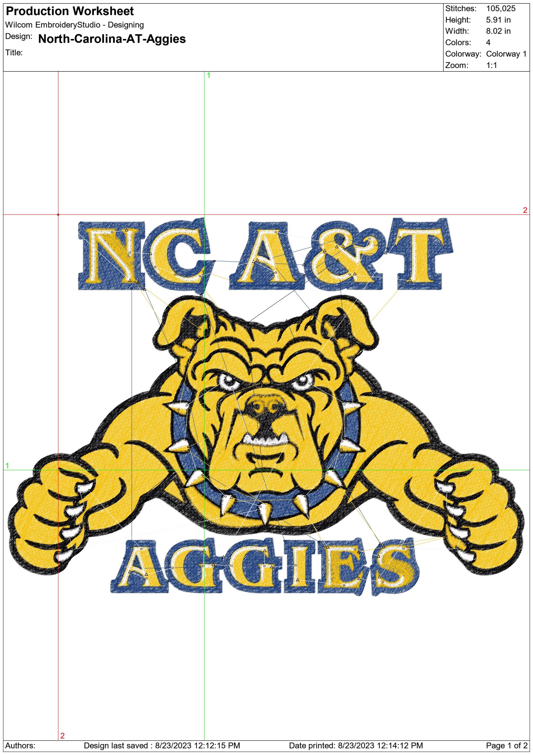 North Carolina A&T Aggies embroidery design -North Carolina A&T Aggies  men's football embroidery machine pattern embroidery file - instant download — view 2