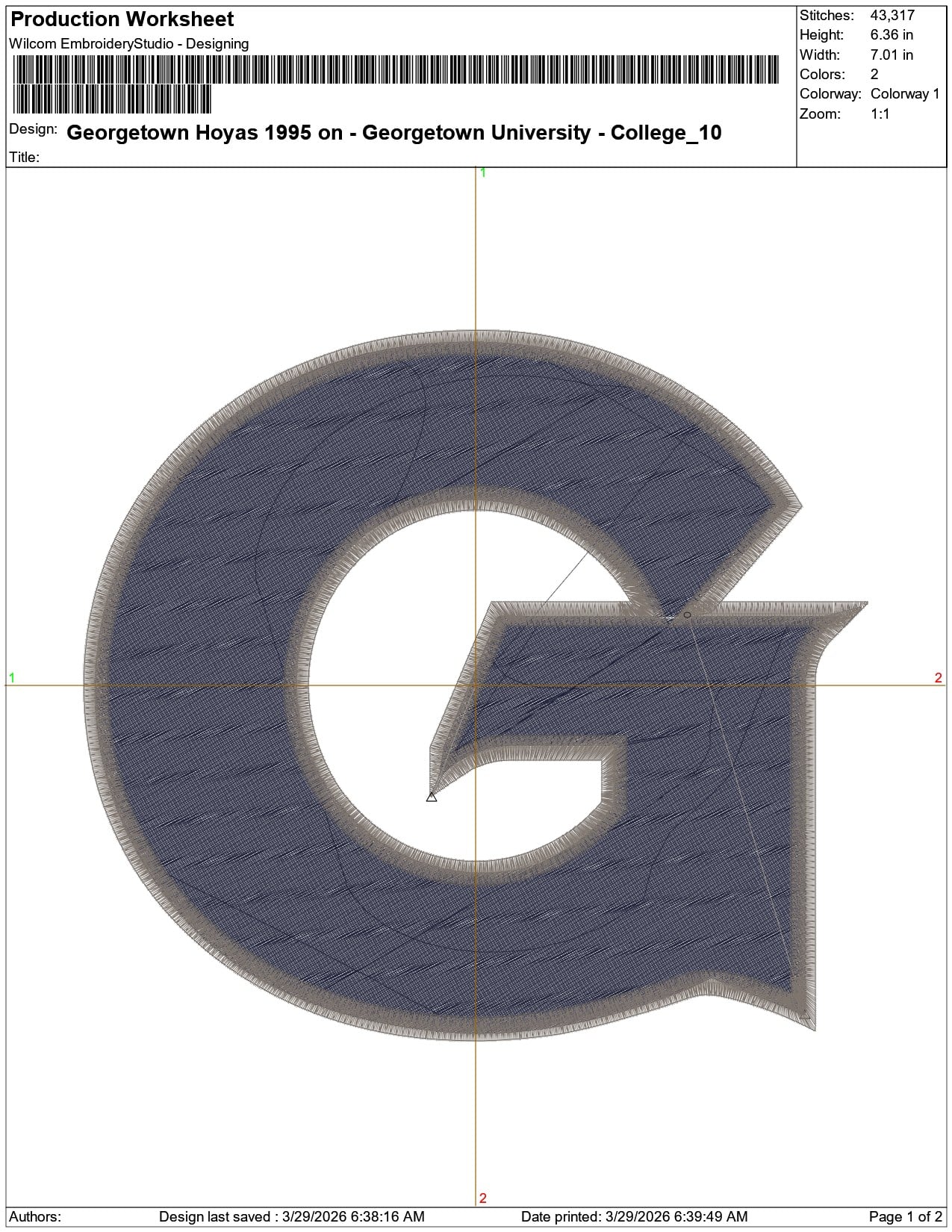 Georgetown Hoyas 1995 on Georgetown University    - Elegant embroidery design file-instant download — view 3