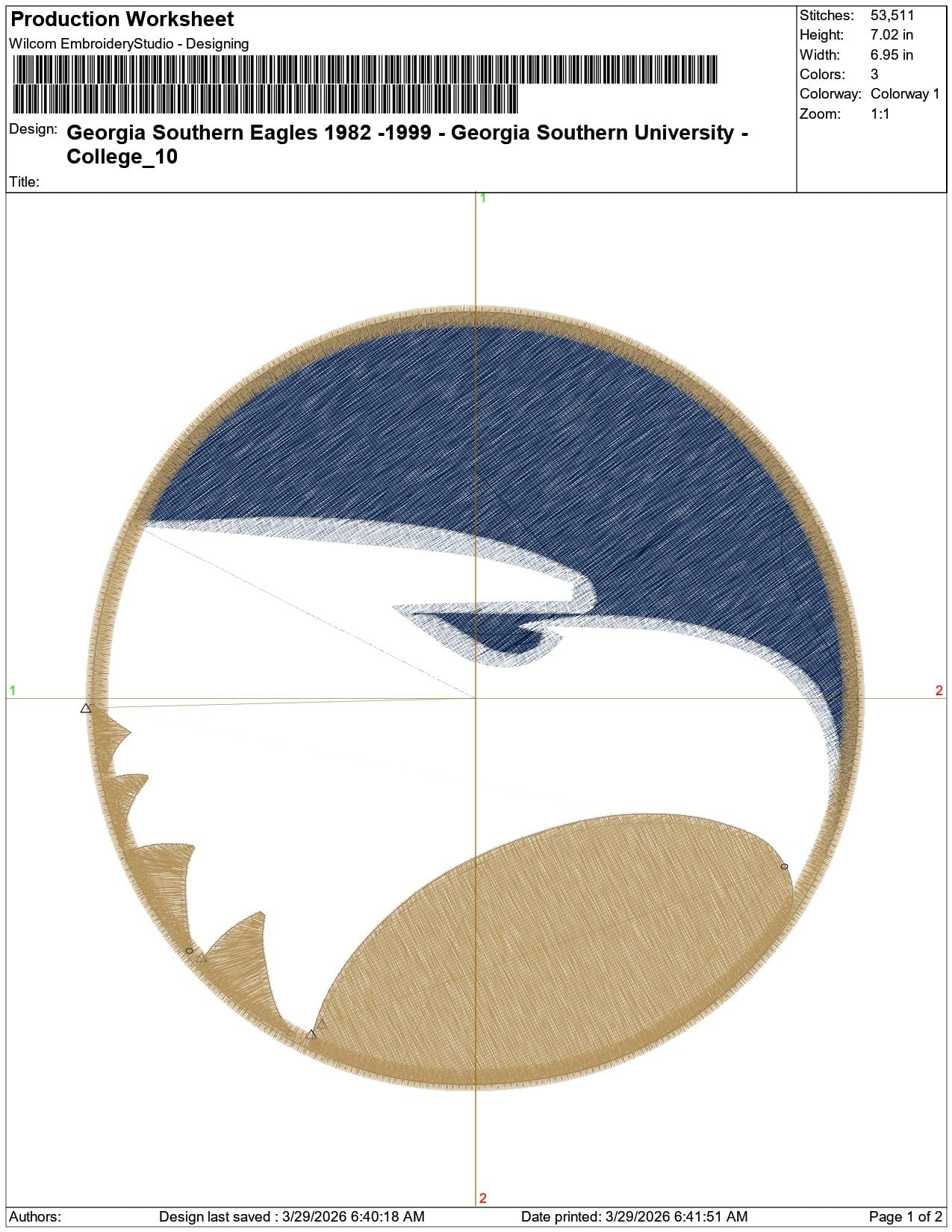 Georgia Southern Eagles 1982 1999  University    - Elegant embroidery design file-instant download — view 3