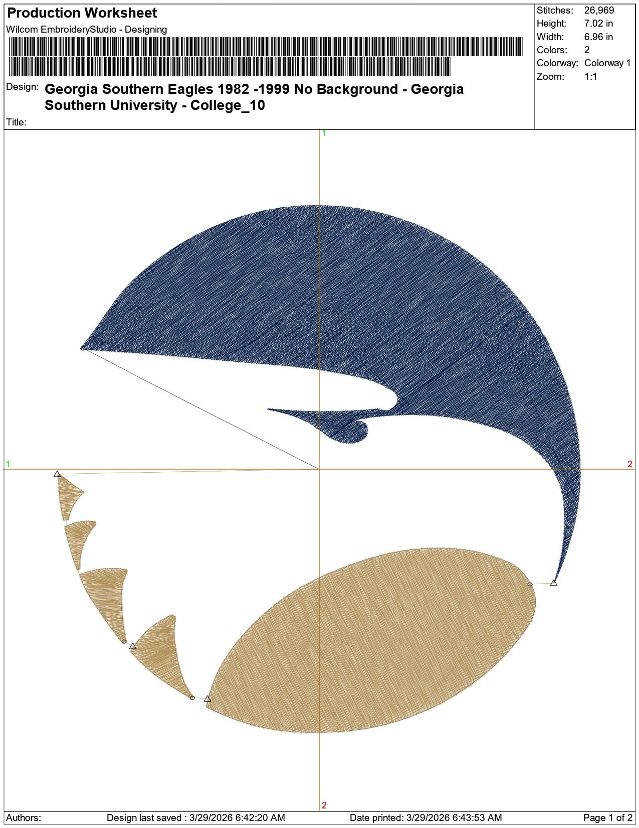 Georgia Southern Eagles 1982 1999 No Background University    - Elegant embroidery design file-instant download — view 3