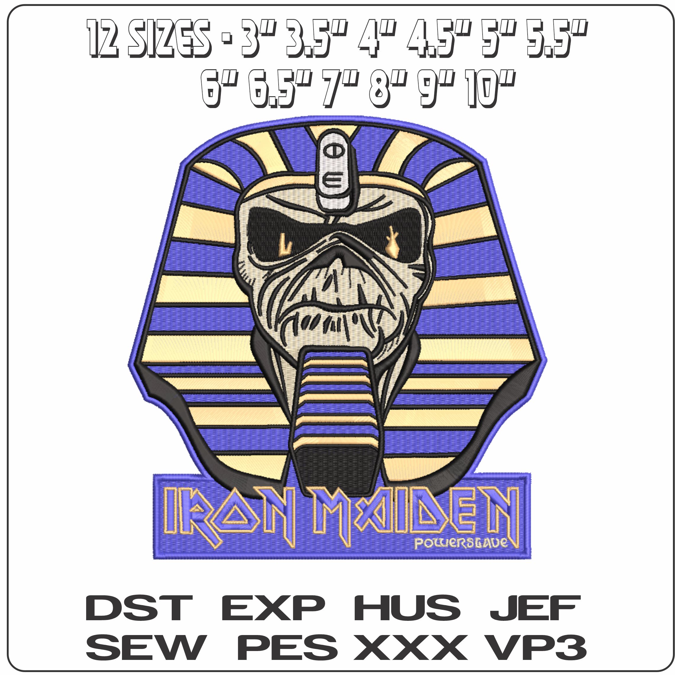 Iron Maiden Power Slave Music    - Elegant embroidery design file-instant download — view 2