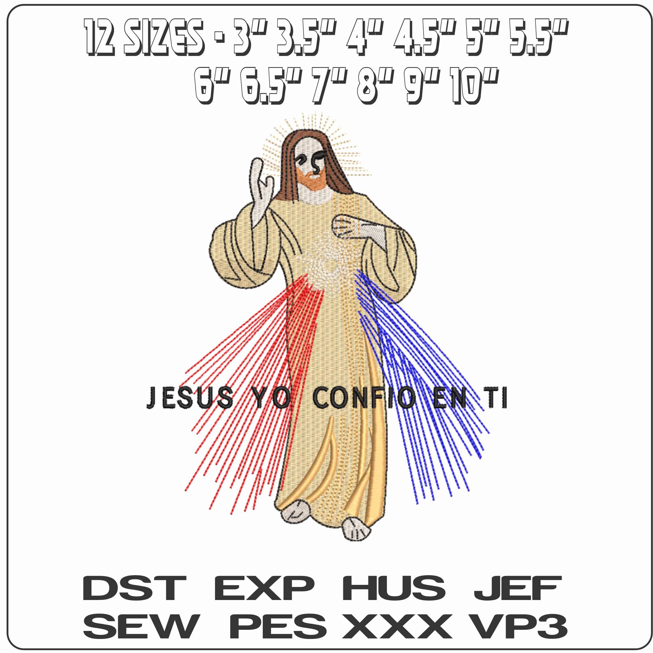 Jesus    - Elegant embroidery design file-instant download — view 2