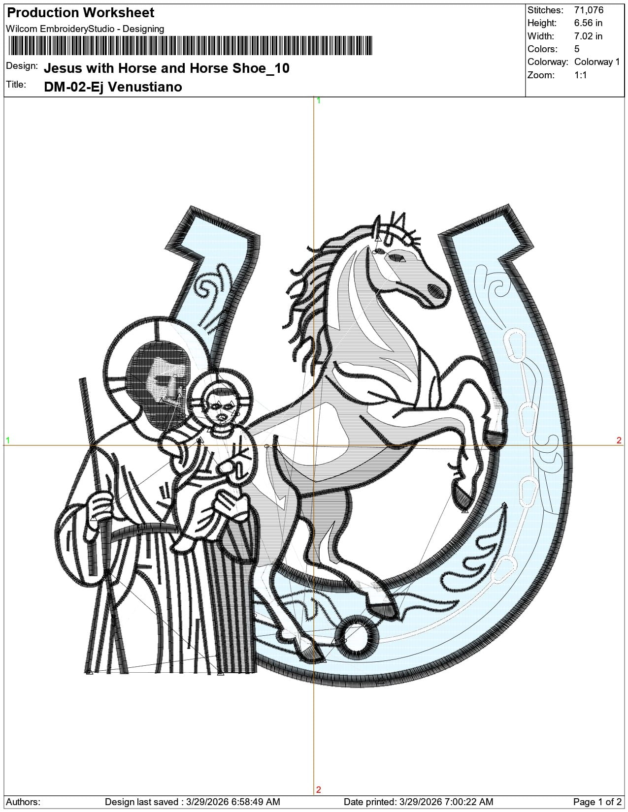 Jesus with Horse and Horse Shoe    - Elegant embroidery design file-instant download — view 3