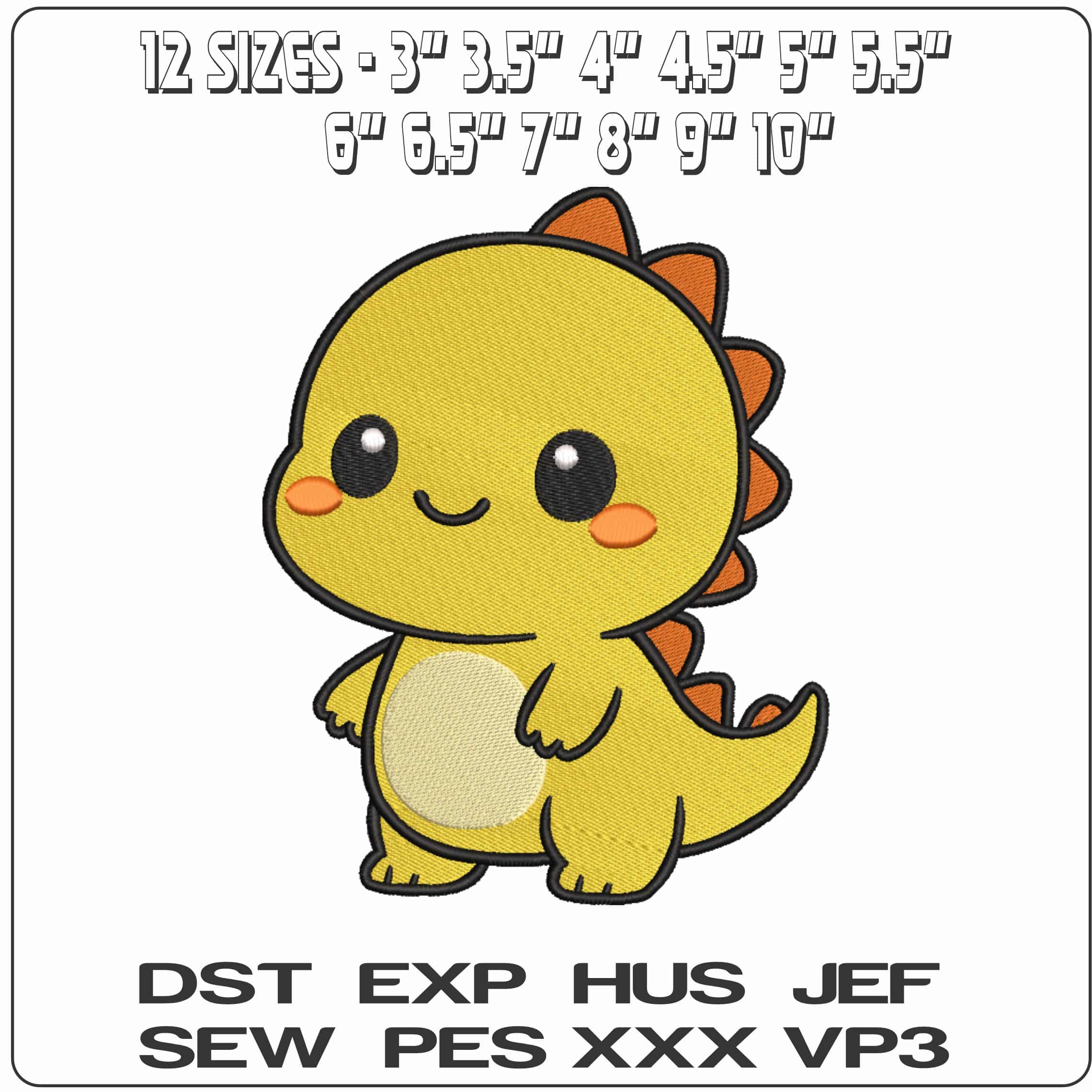 Little Pikachu Dino Children Anime    - Elegant embroidery design file-instant download — view 2