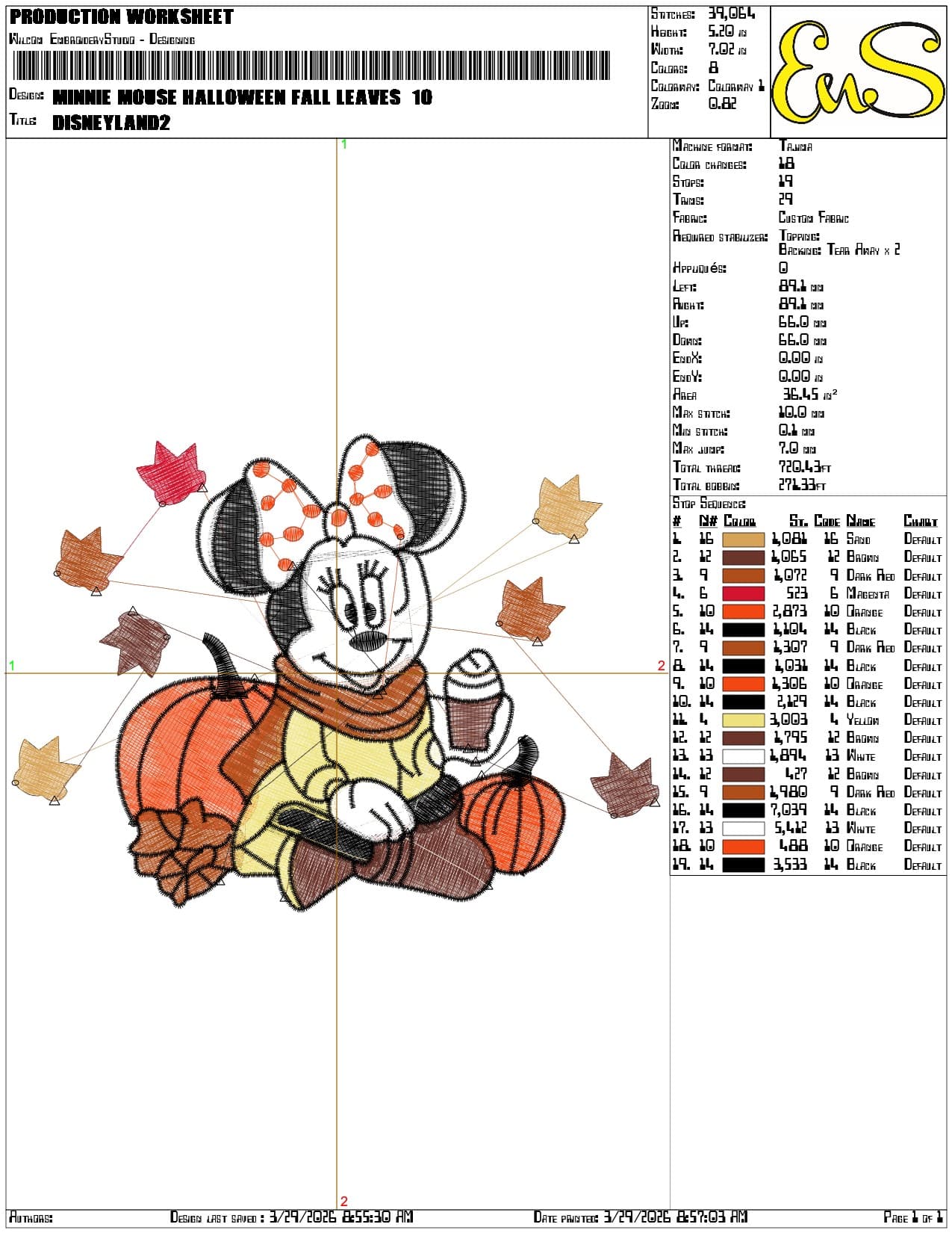 Minnie Mouse Halloween fall Leaves    - Elegant embroidery design file-instant download — view 3
