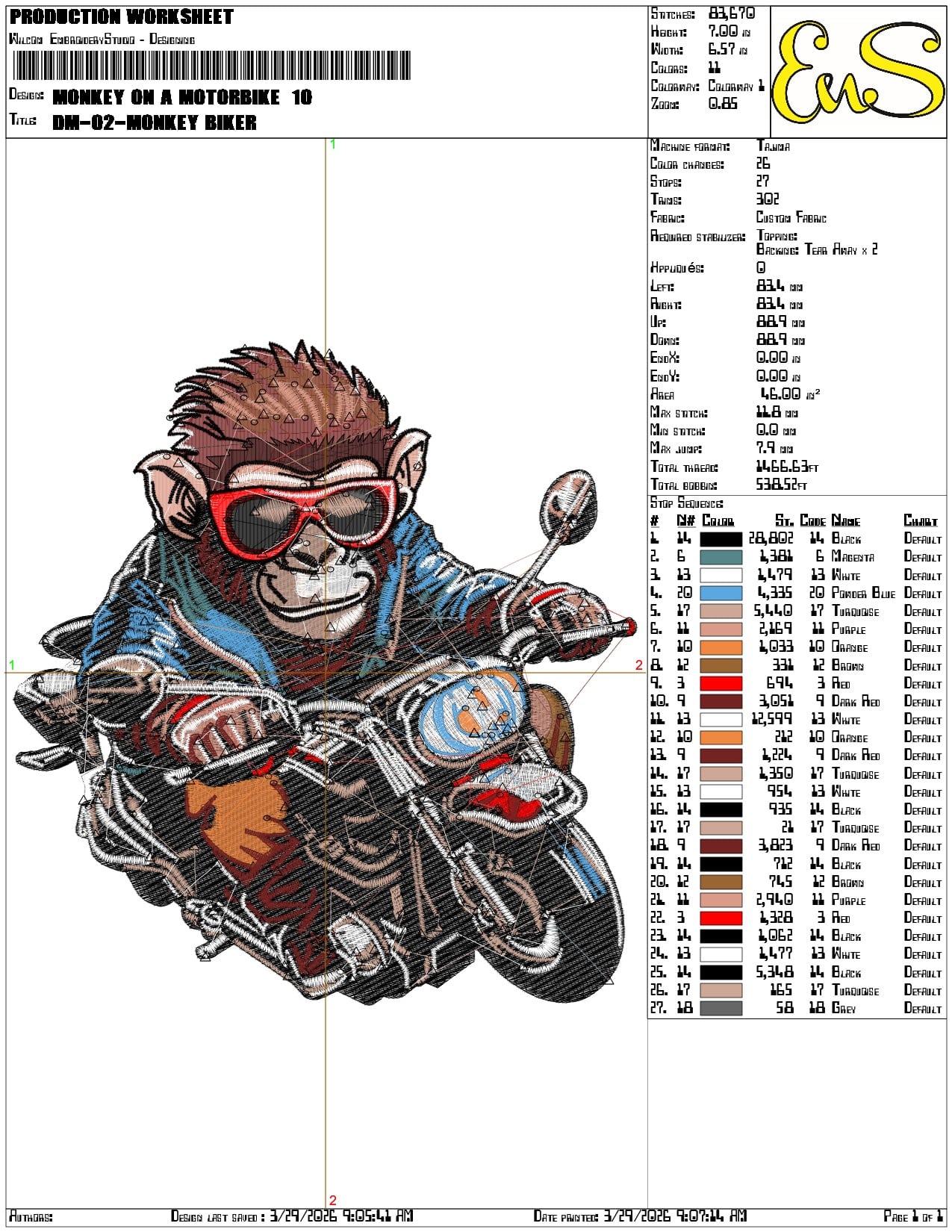 Monkey on a Motorbike    - Elegant embroidery design file-instant download — view 3