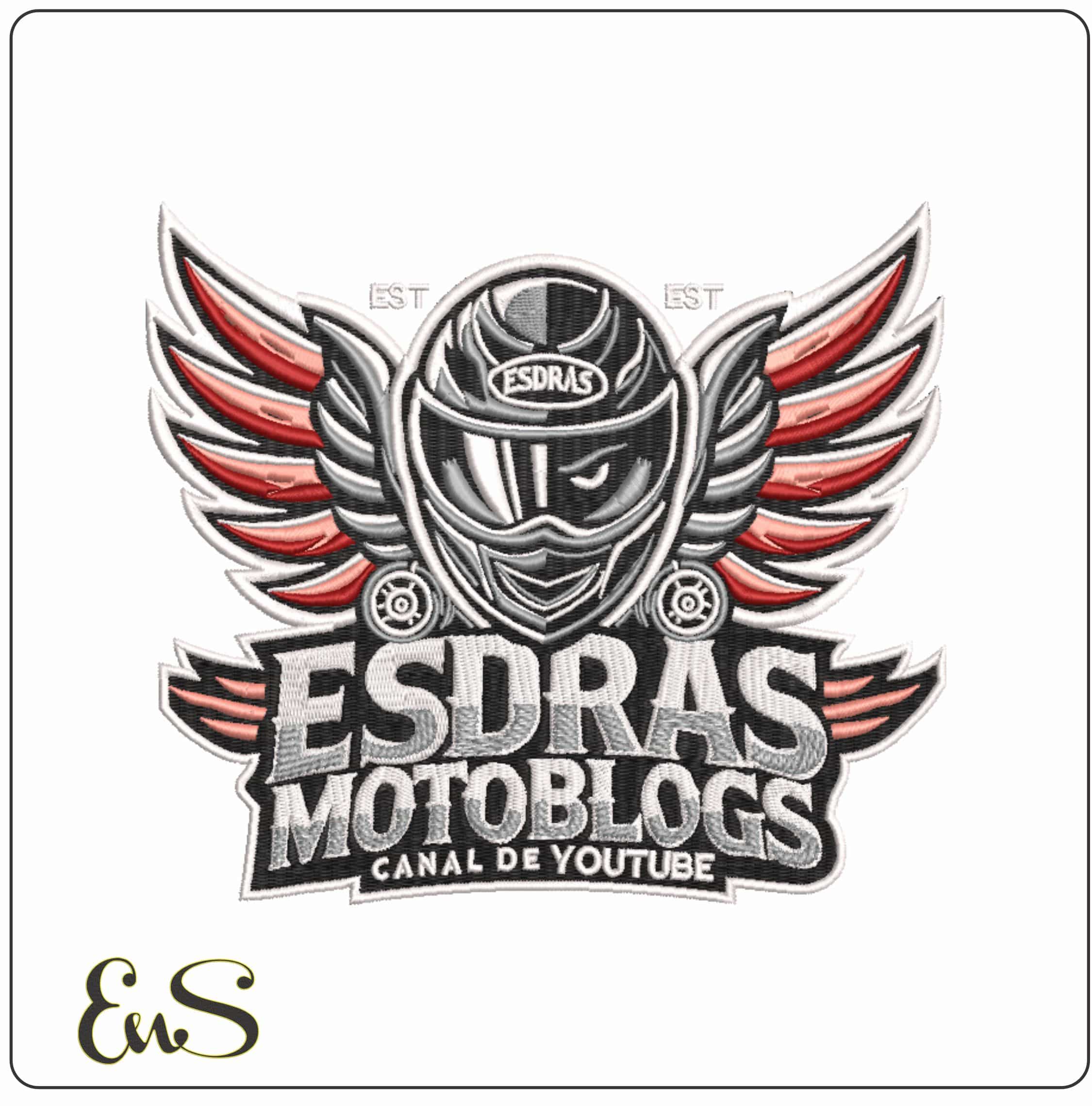 MotoBlog Youtube Brand    - Elegant embroidery design file-instant download