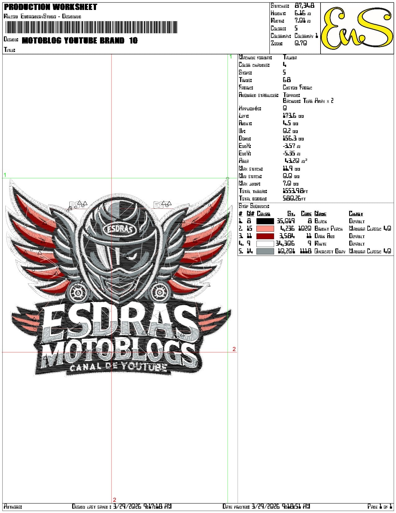 MotoBlog Youtube Brand    - Elegant embroidery design file-instant download — view 3
