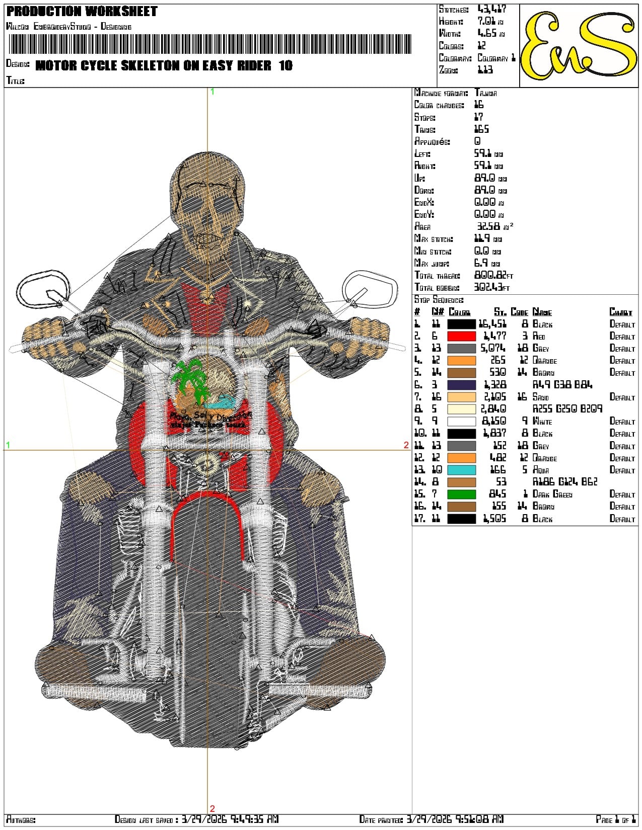 Motor Cycle Skeleton on easy rider   - Elegant embroidery design file-instant download — view 3