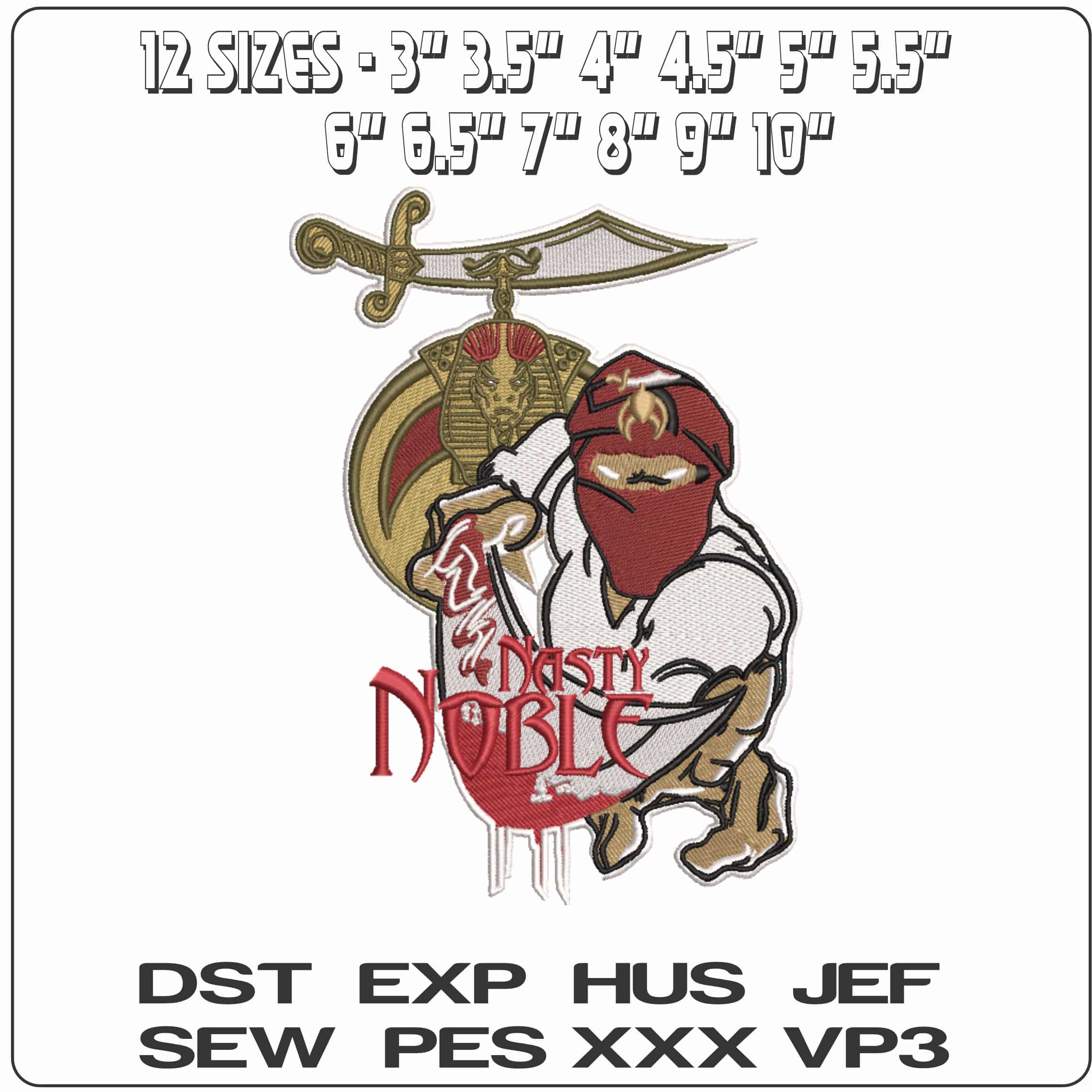 Nasty Noble   - Elegant embroidery design file-instant download — view 2
