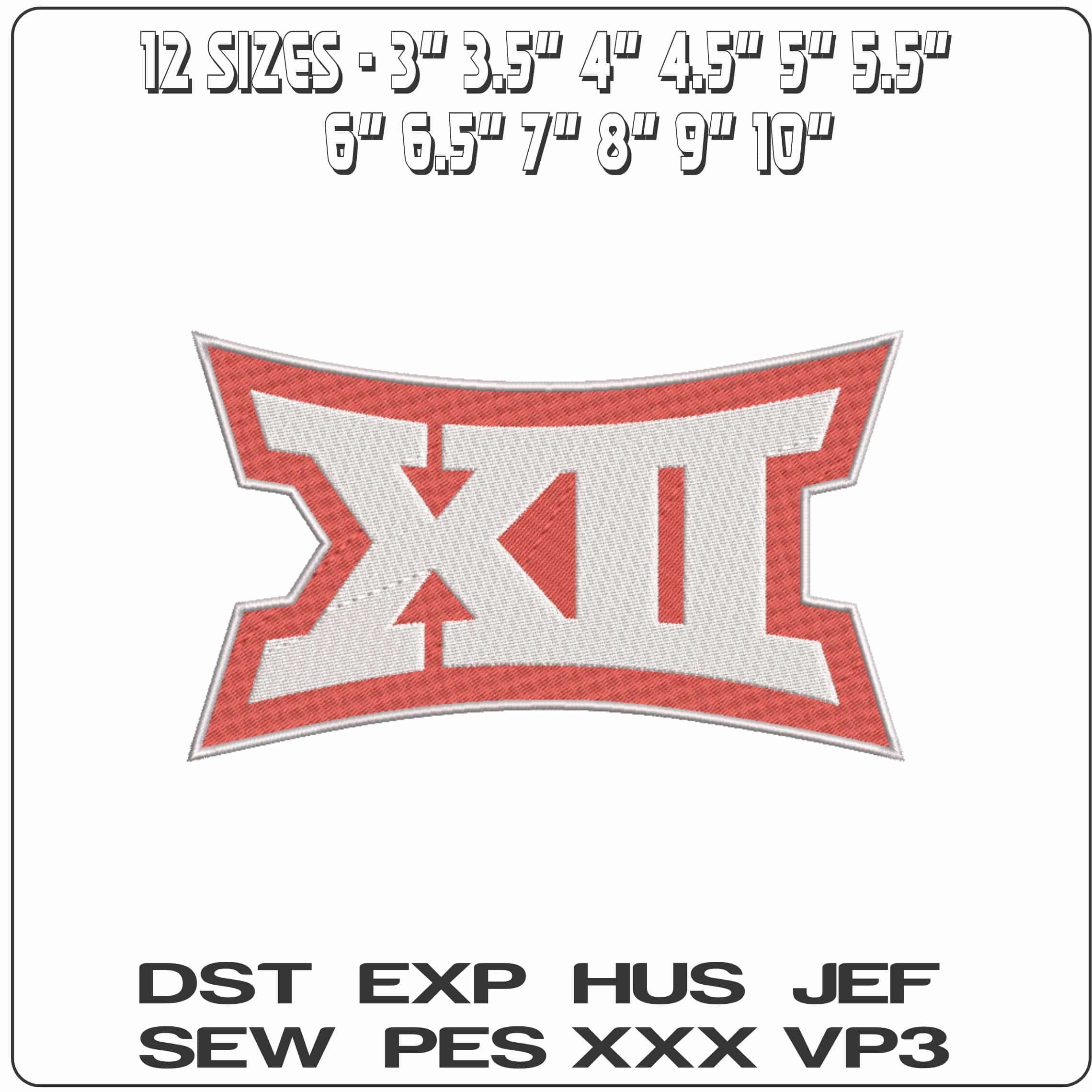NCAA Big 12 Conference 2019 on College   - Elegant embroidery design file-instant download — view 2