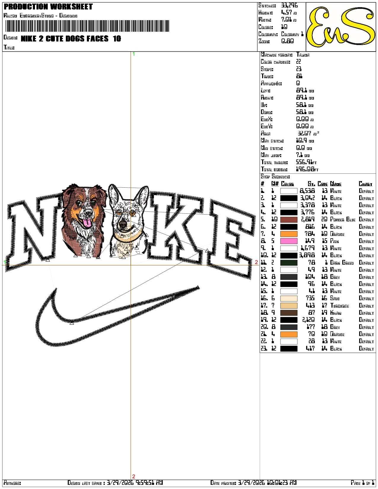 Nike 2 Cute dogs Faces   - Elegant embroidery design file-instant download — view 3